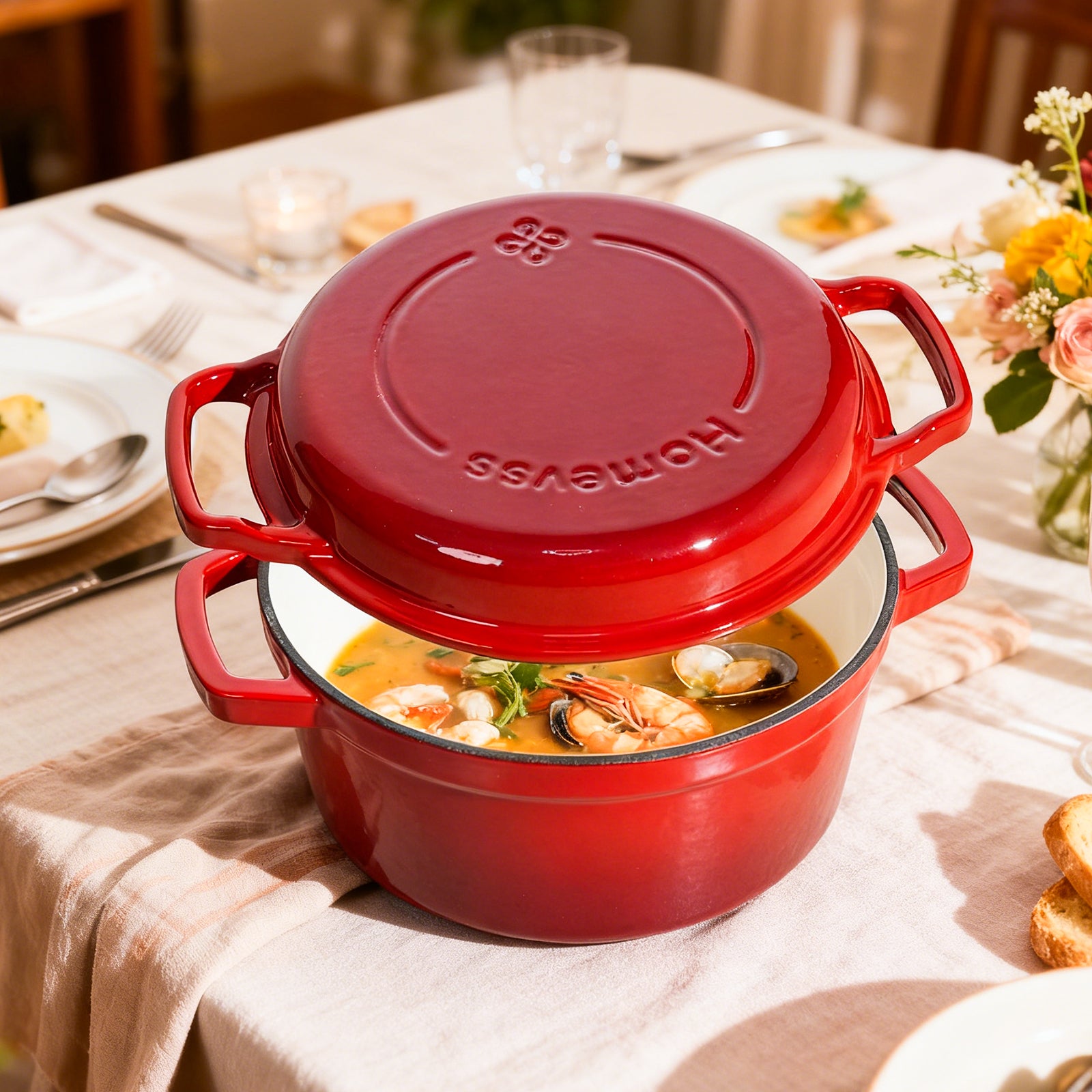 5-Quart Enameled Cast Iron Double Dutch Oven