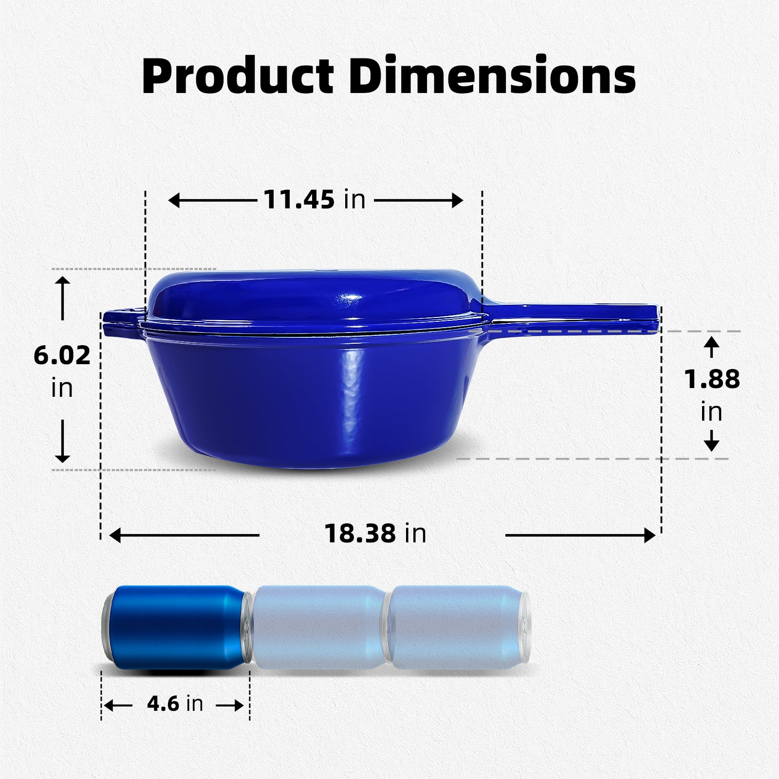 6.5-Quart Enameled Cast Iron Double Dutch Oven