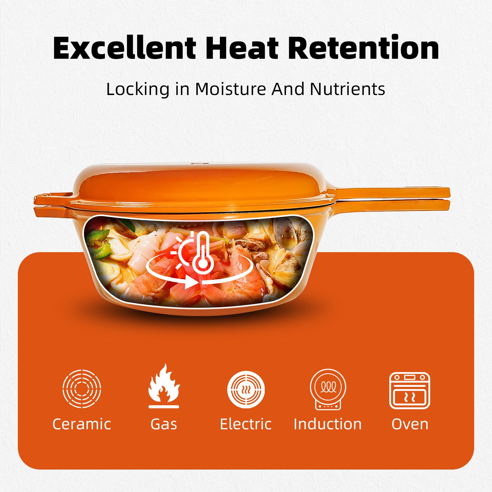 6.5-Quart Enameled Cast Iron Double Dutch Oven