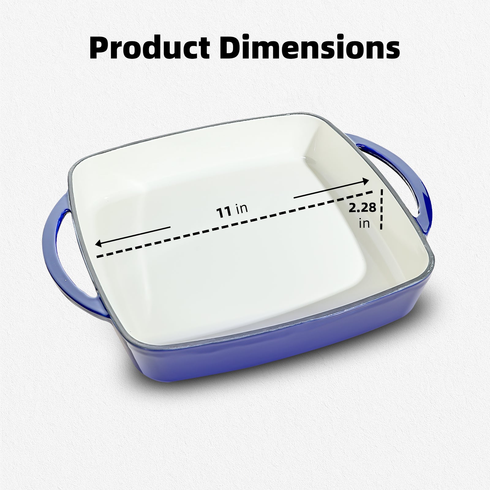 7-Quart Square Enameled Cast Iron Double Dutch Oven