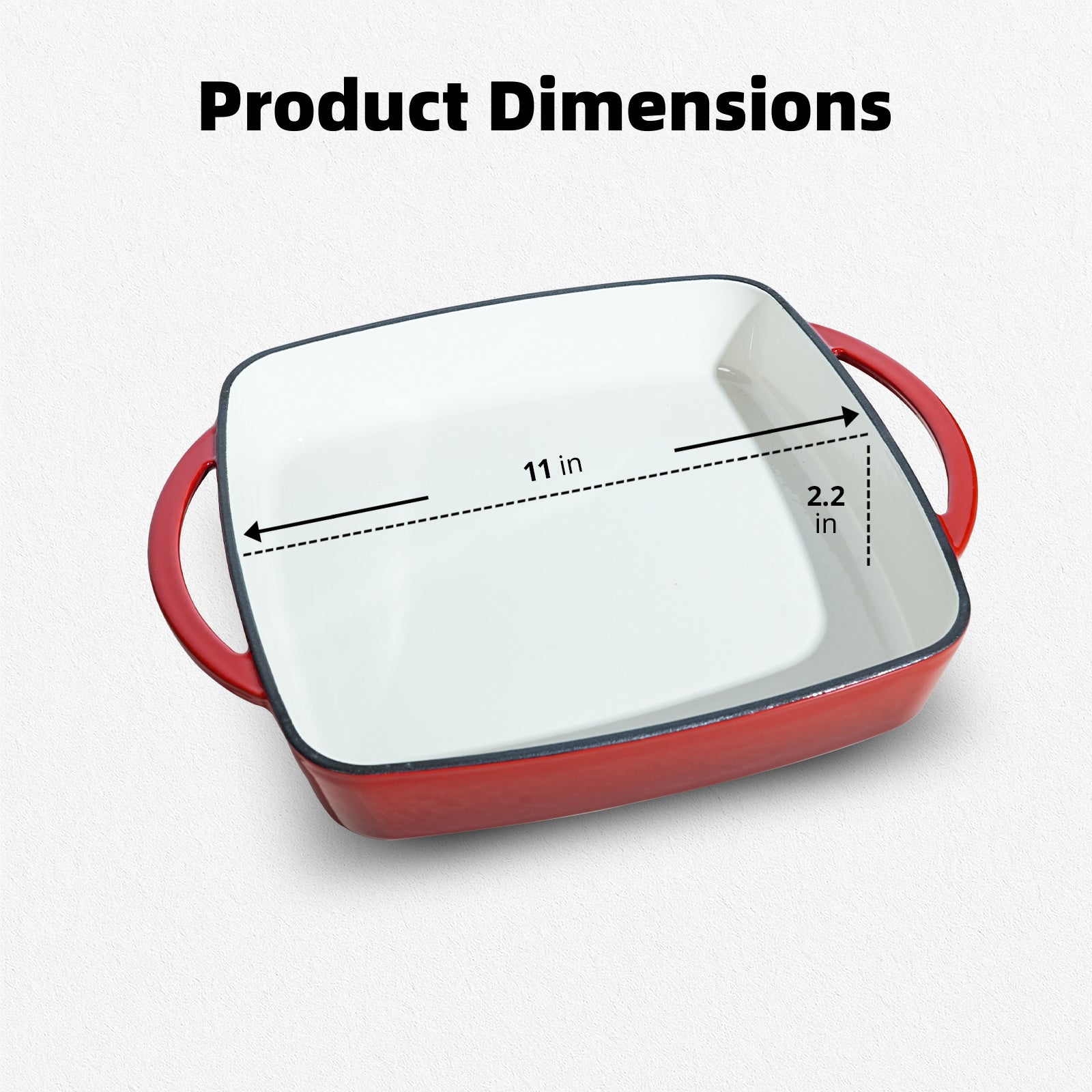 7-Quart Square Enameled Cast Iron Double Dutch Oven