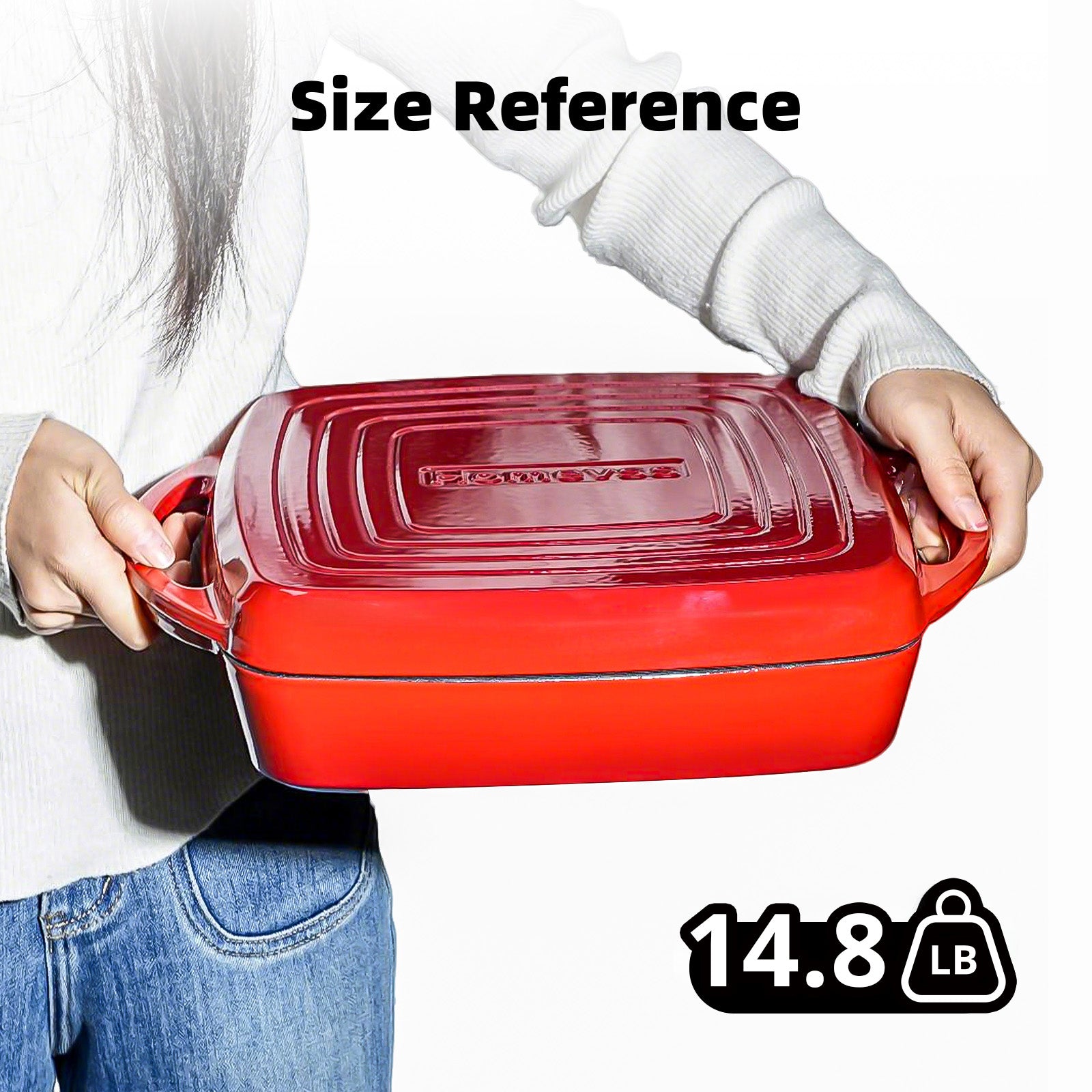 7-Quart Square Enameled Cast Iron Double Dutch Oven
