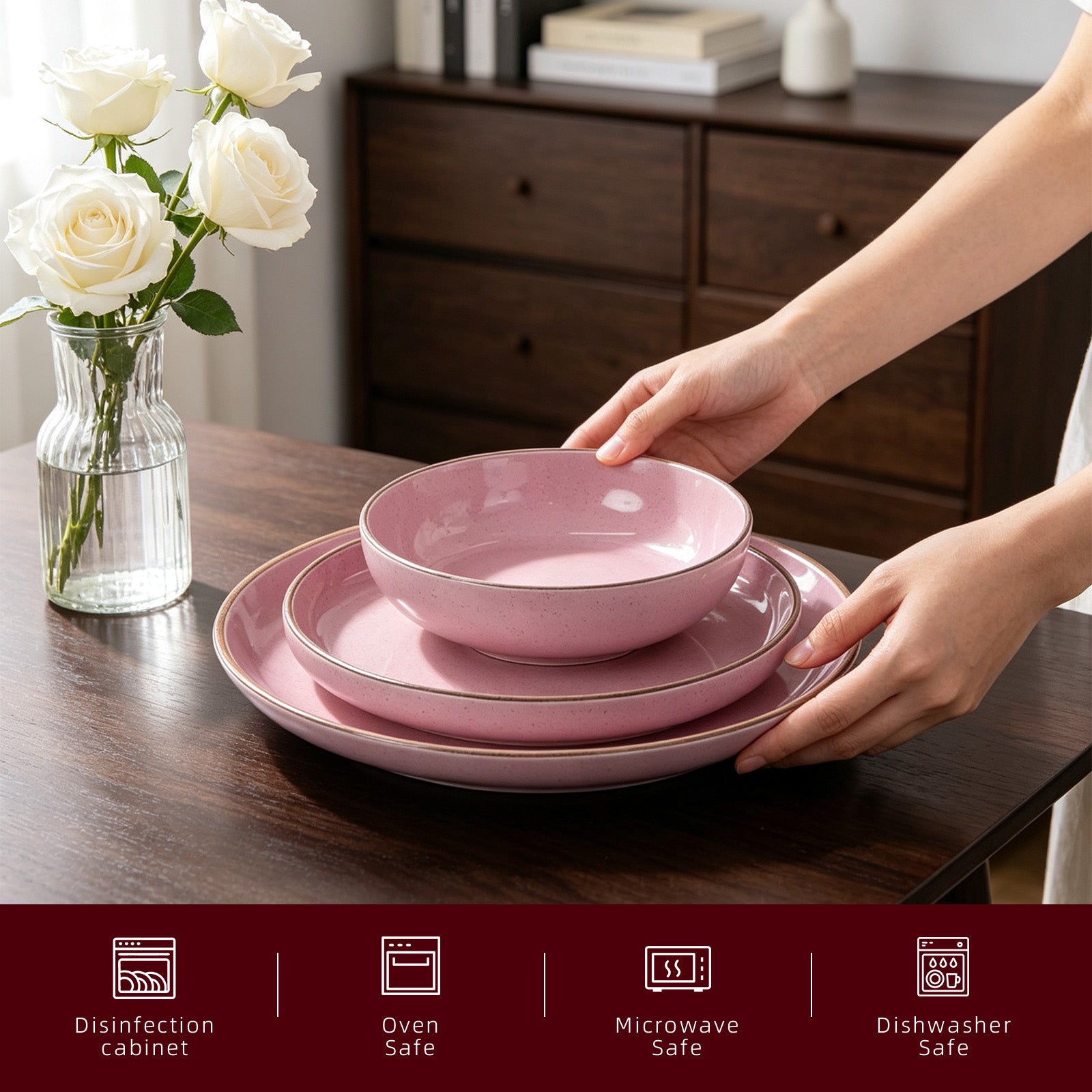 Euro-Nordic Speckled Stoneware Dinnerware Set
