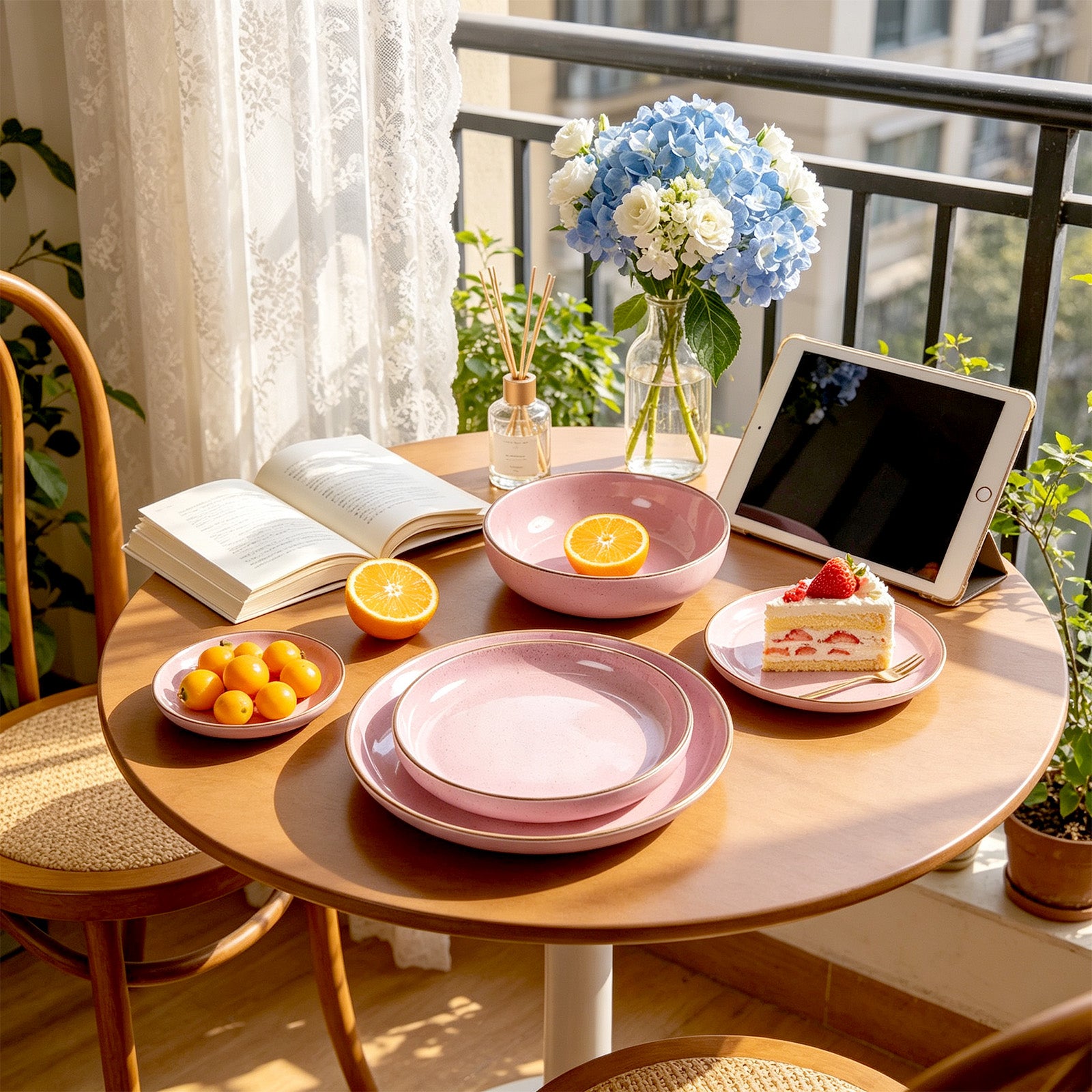 Euro-Nordic Speckled Stoneware Dinnerware Set
