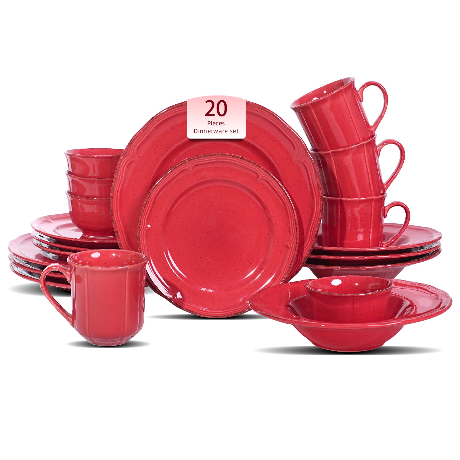 French Countryside Speckled Stoneware Dinnerware Set