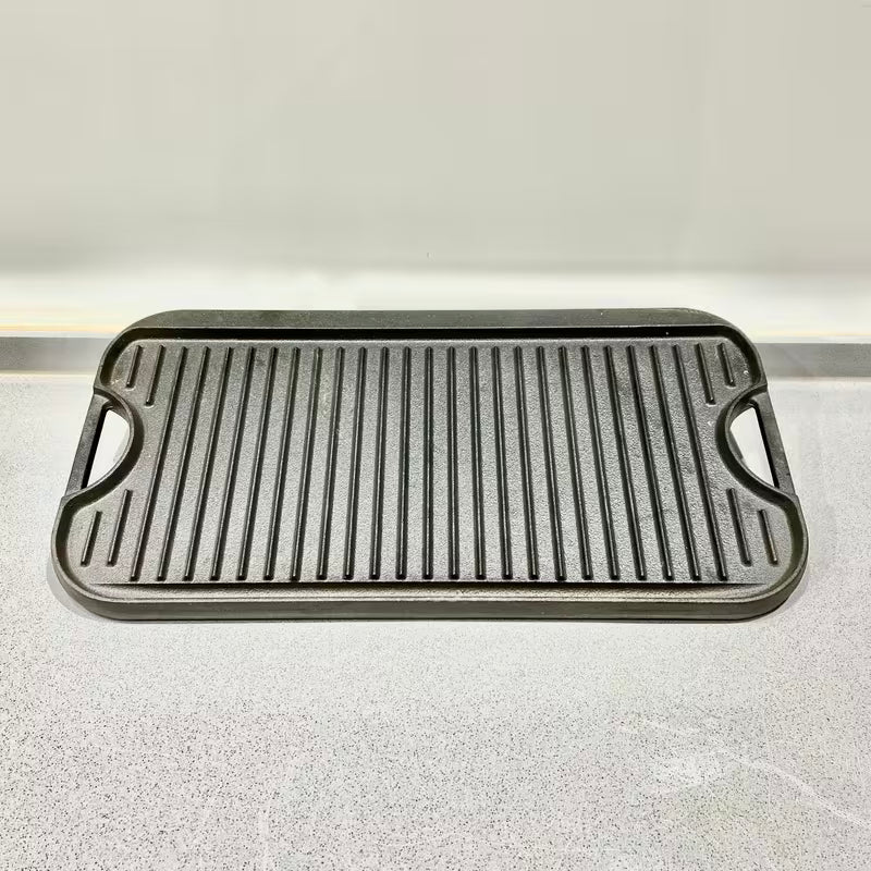 Pre-Seasoned Cast Iron Grill Pan,Reversible Griddle Pan