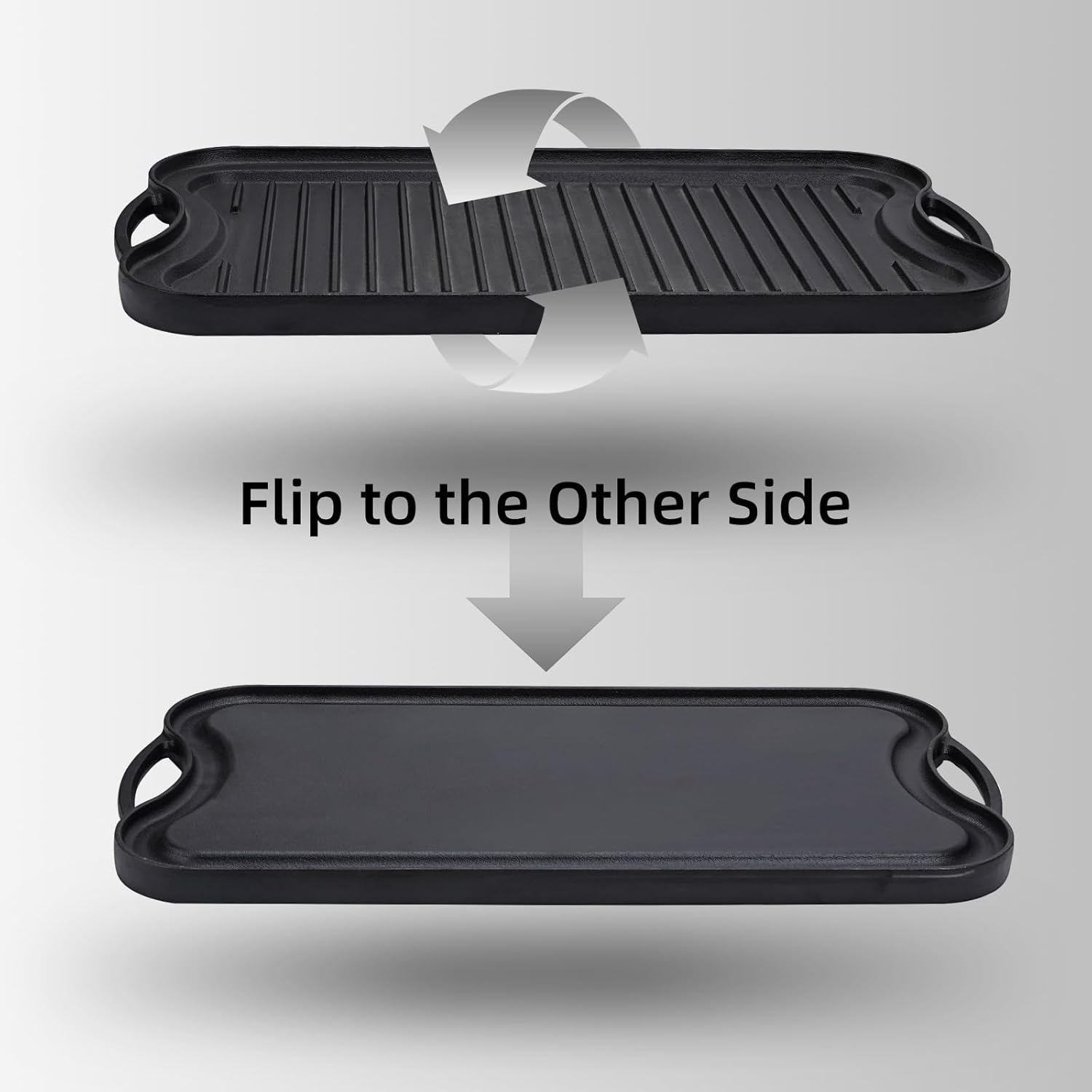Pre-Seasoned Cast Iron Grill Pan,Reversible Griddle Pan