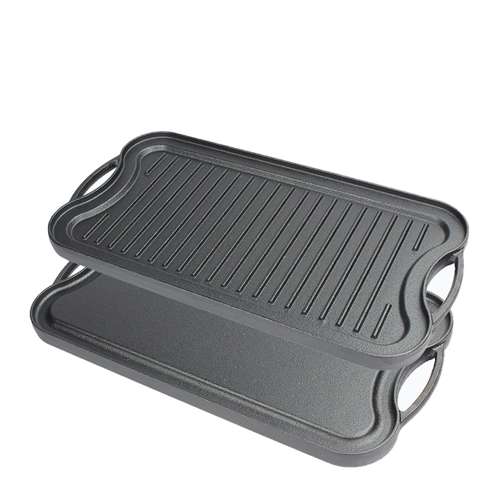Pre-Seasoned Cast Iron Grill Pan,Reversible Griddle Pan