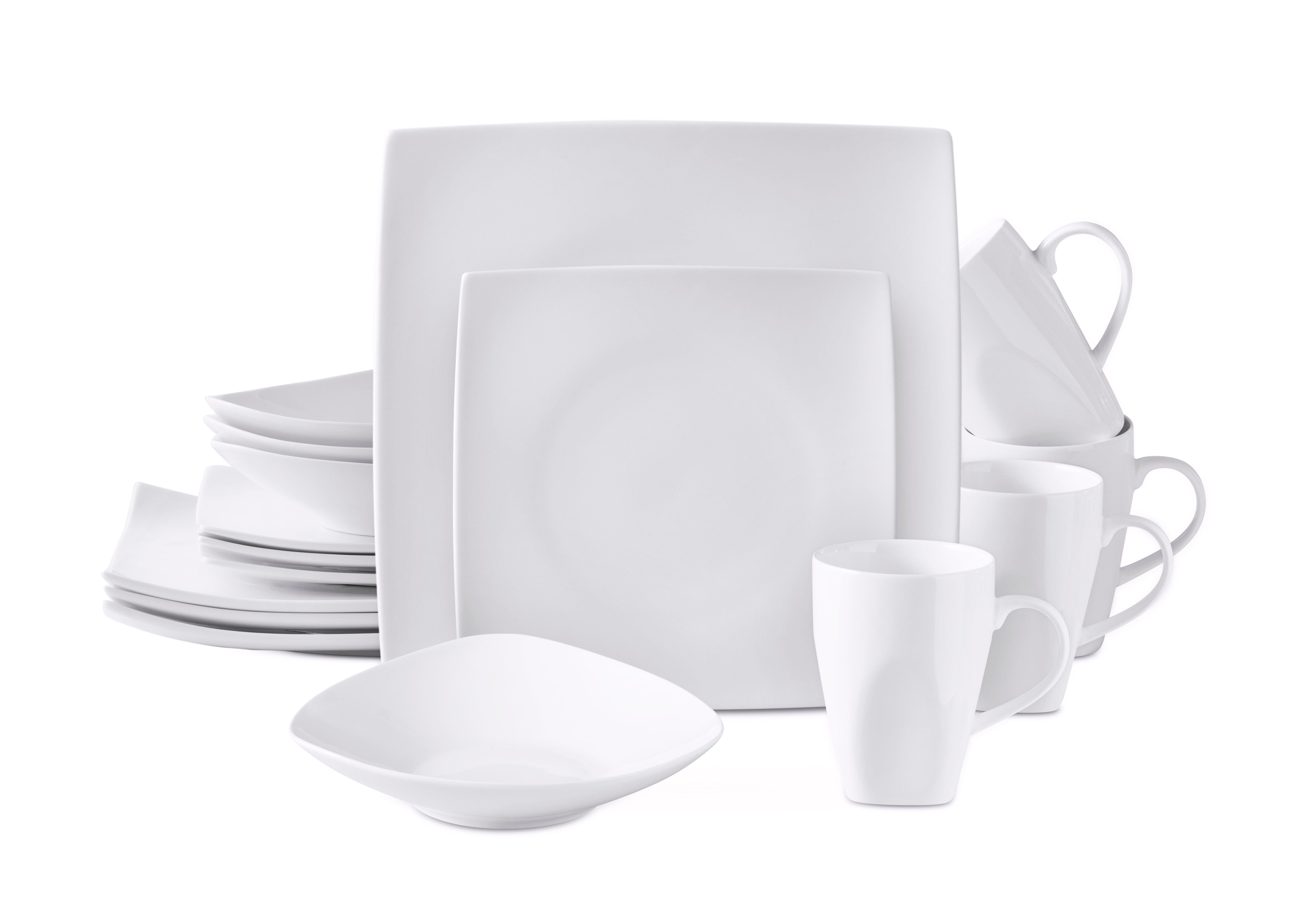 Modern Square Bone China Dinnerware Set