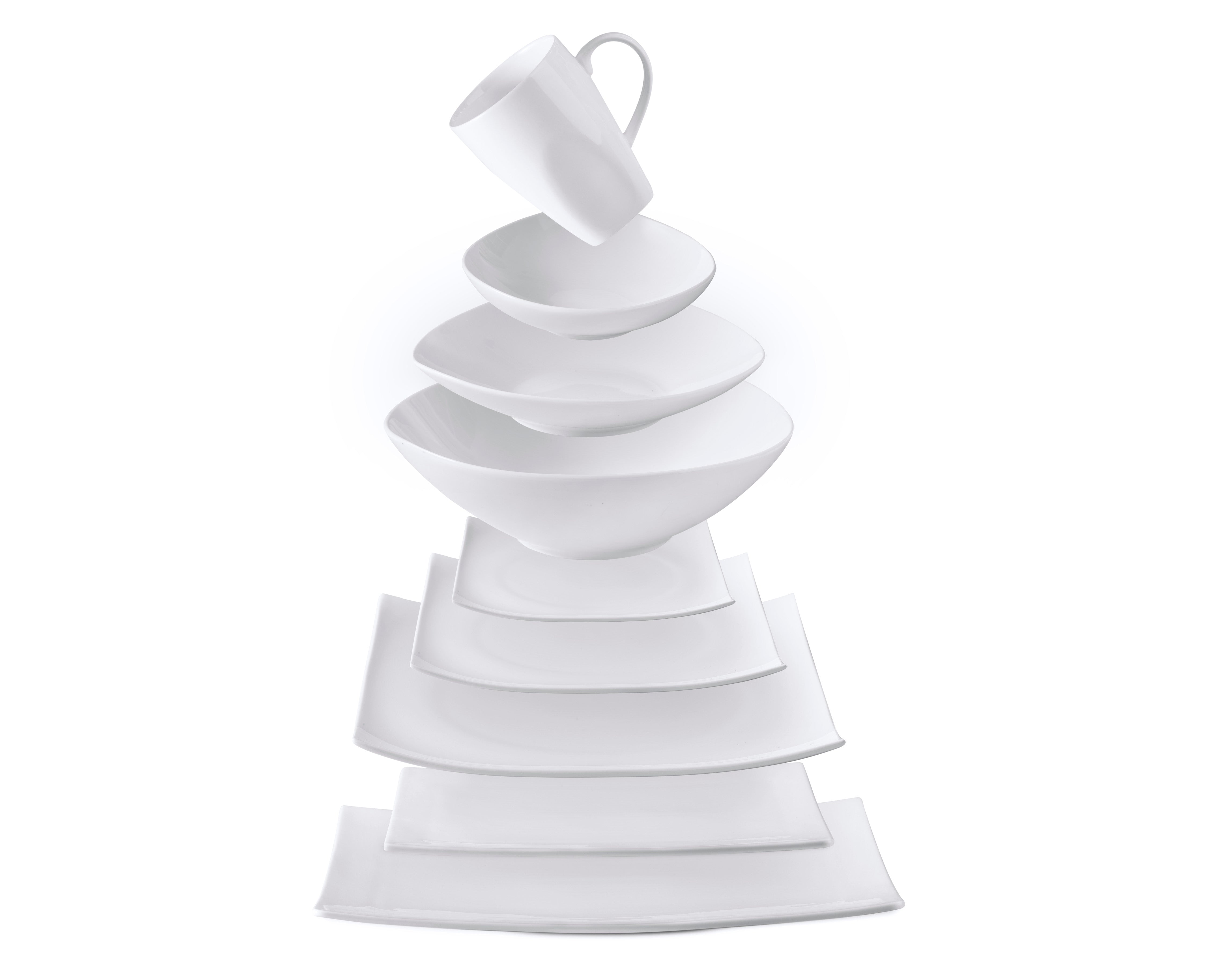 Modern Square Bone China Dinnerware Set
