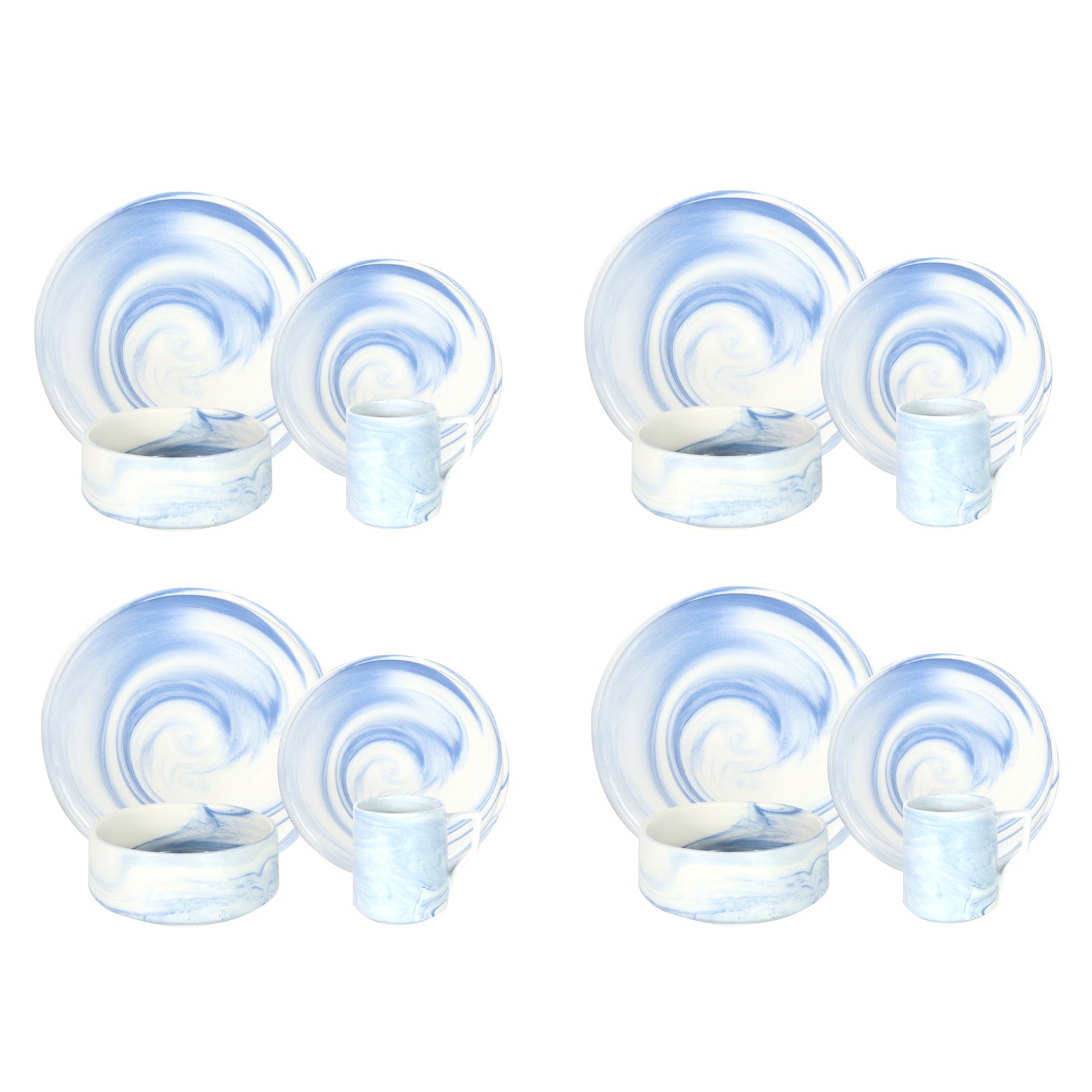 Artisan Marbled Fine China Dinnerware Set