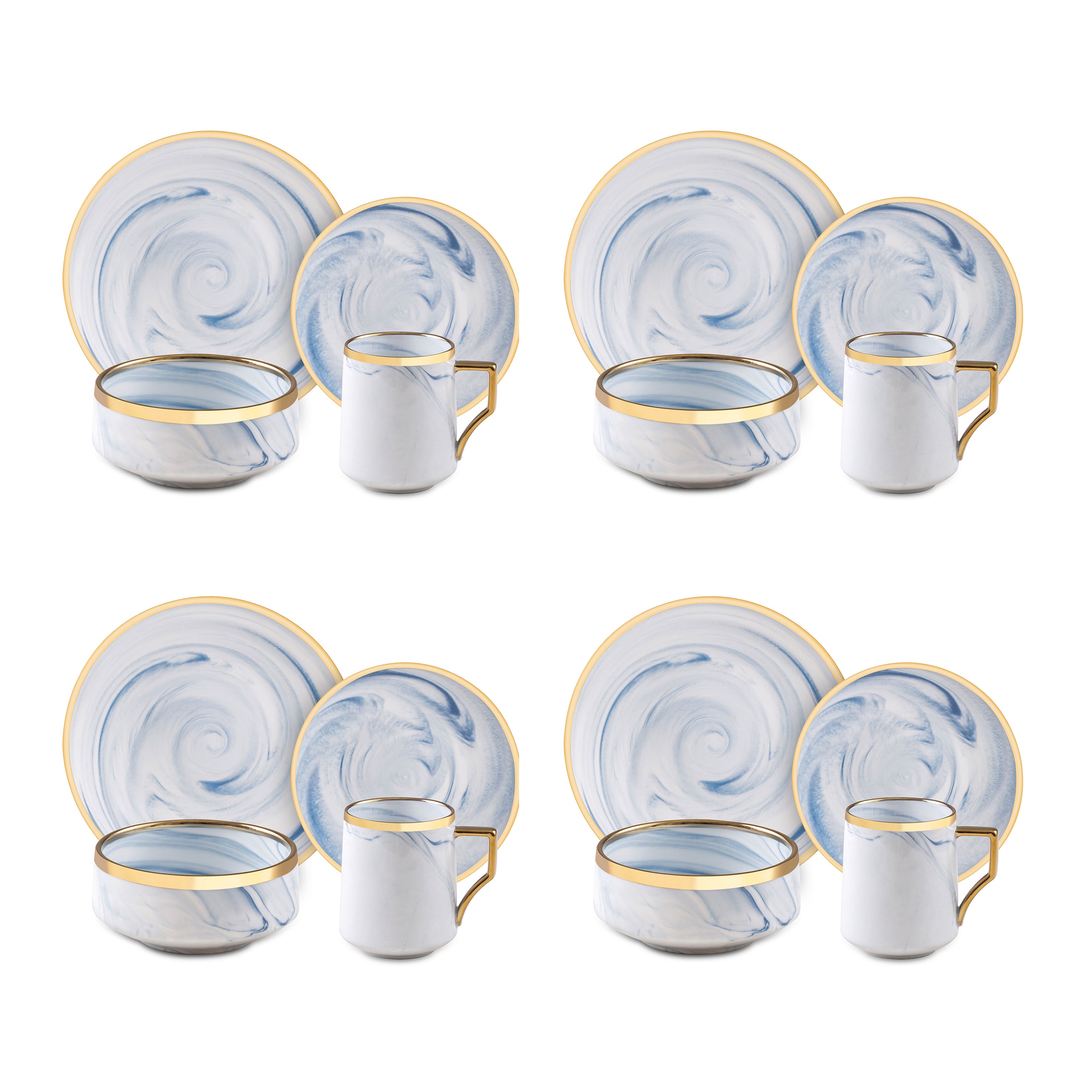 Artisan Marbled Fine China Dinnerware Set