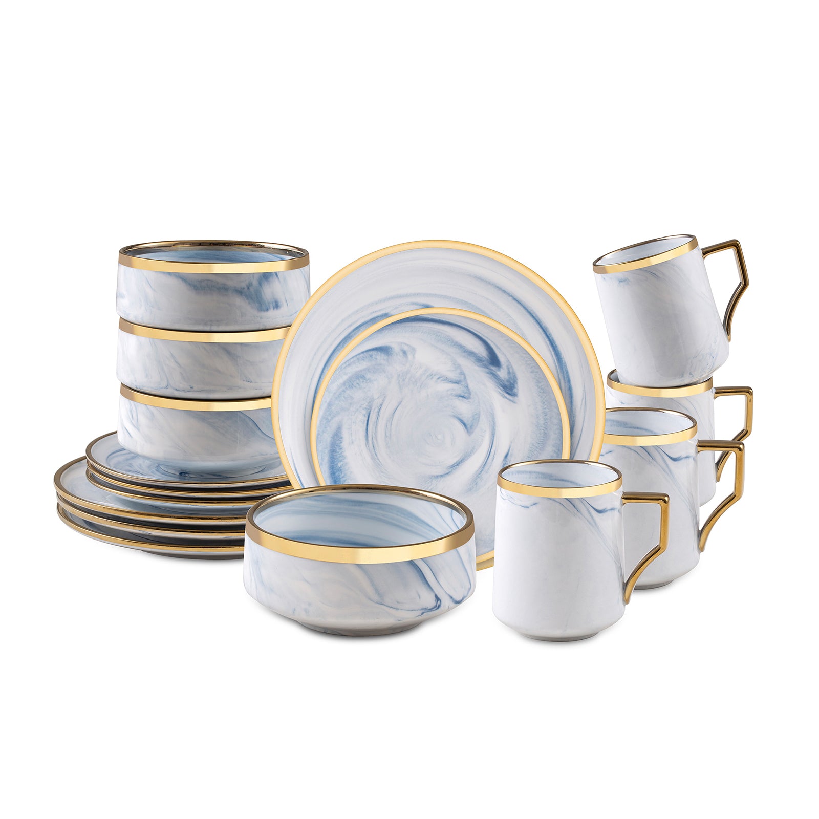 Artisan Marbled Fine China Dinnerware Set