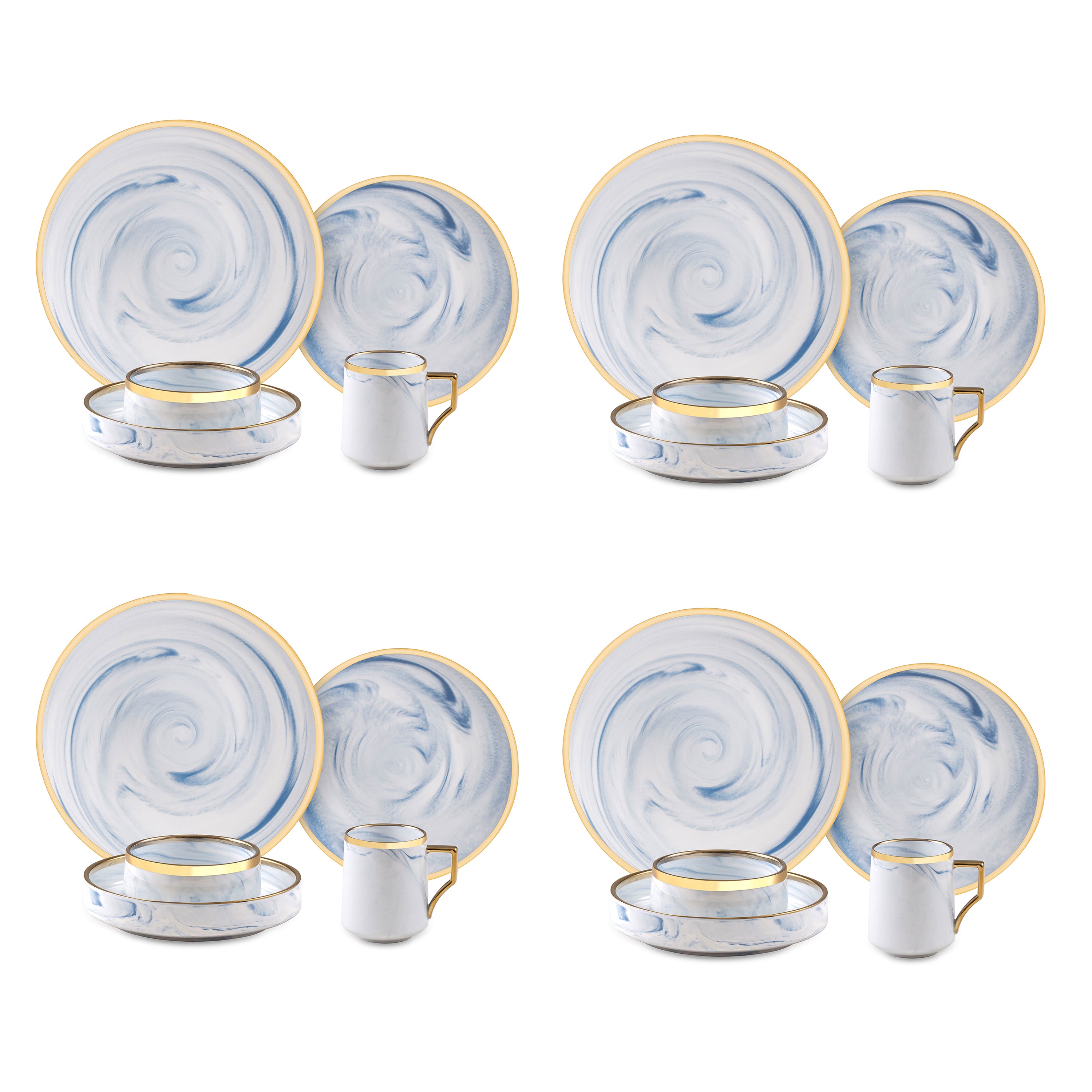 Artisan Marbled Fine China Dinnerware Set