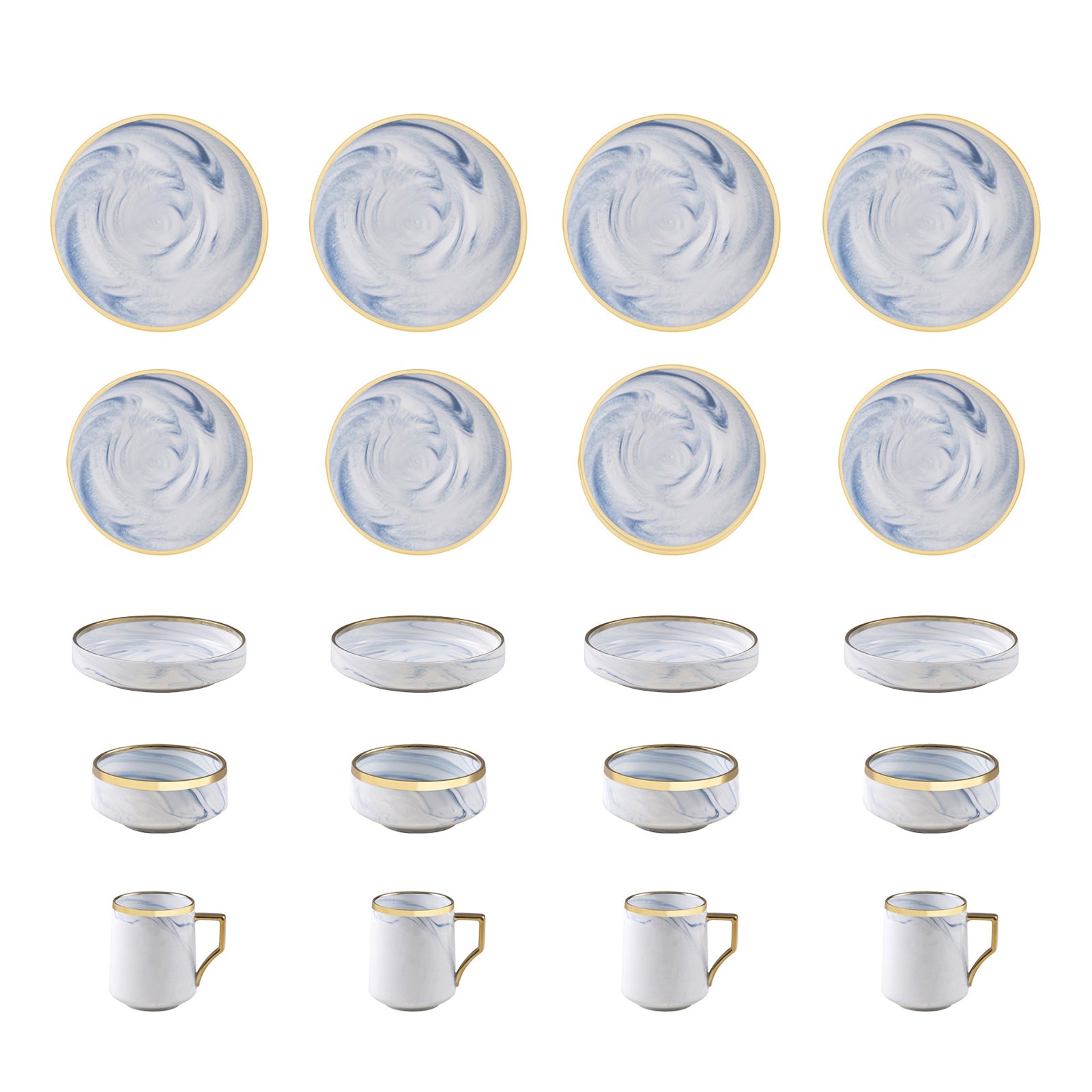 Artisan Marbled Fine China Dinnerware Set