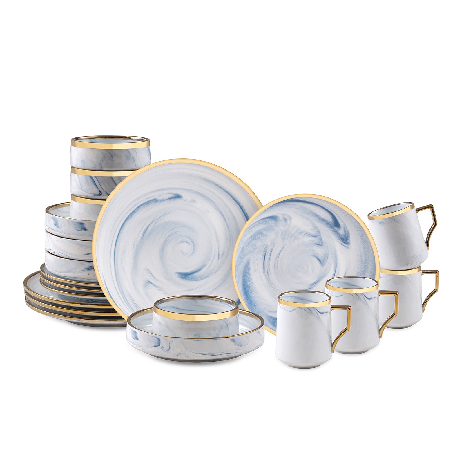 Artisan Marbled Fine China Dinnerware Set