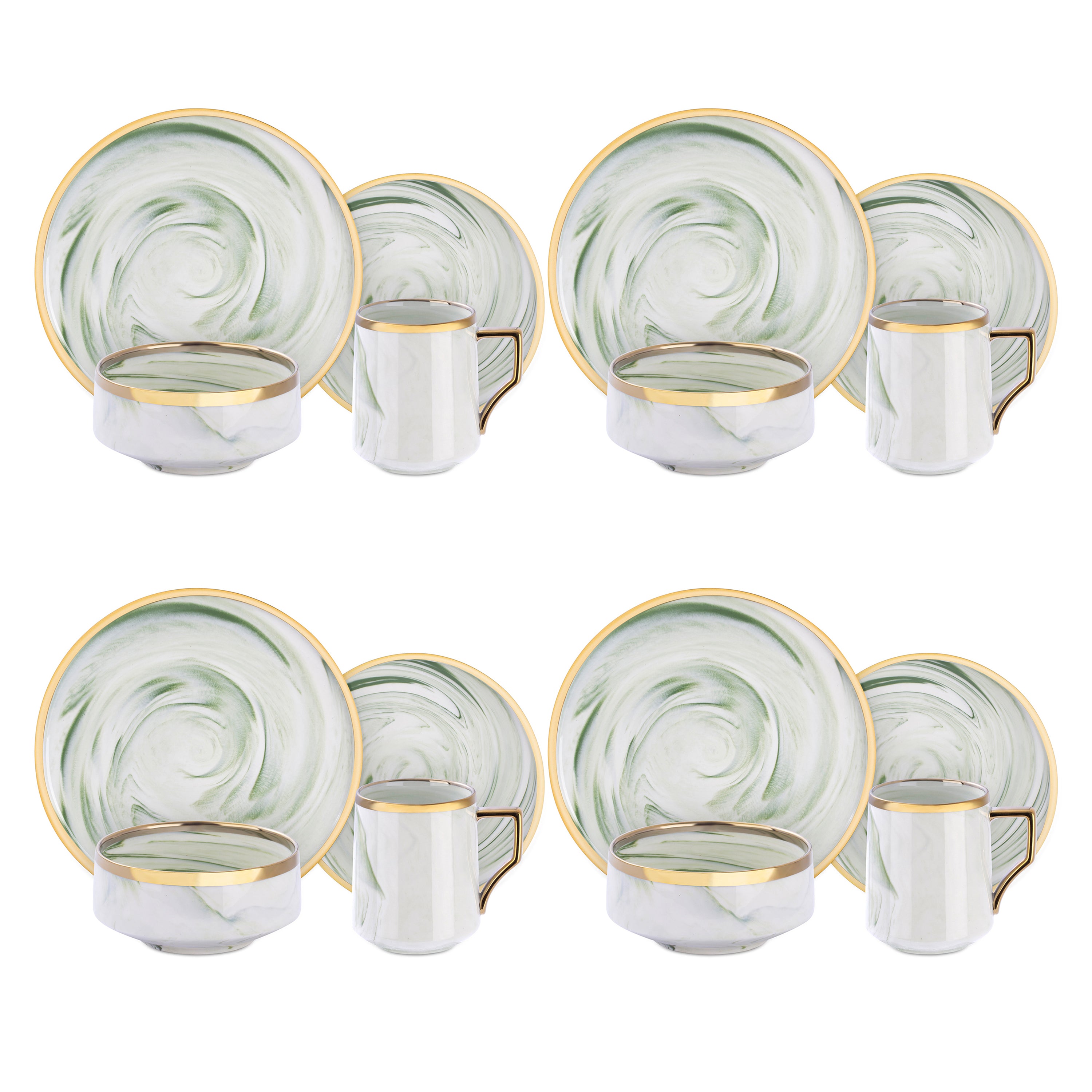 Artisan Marbled Fine China Dinnerware Set