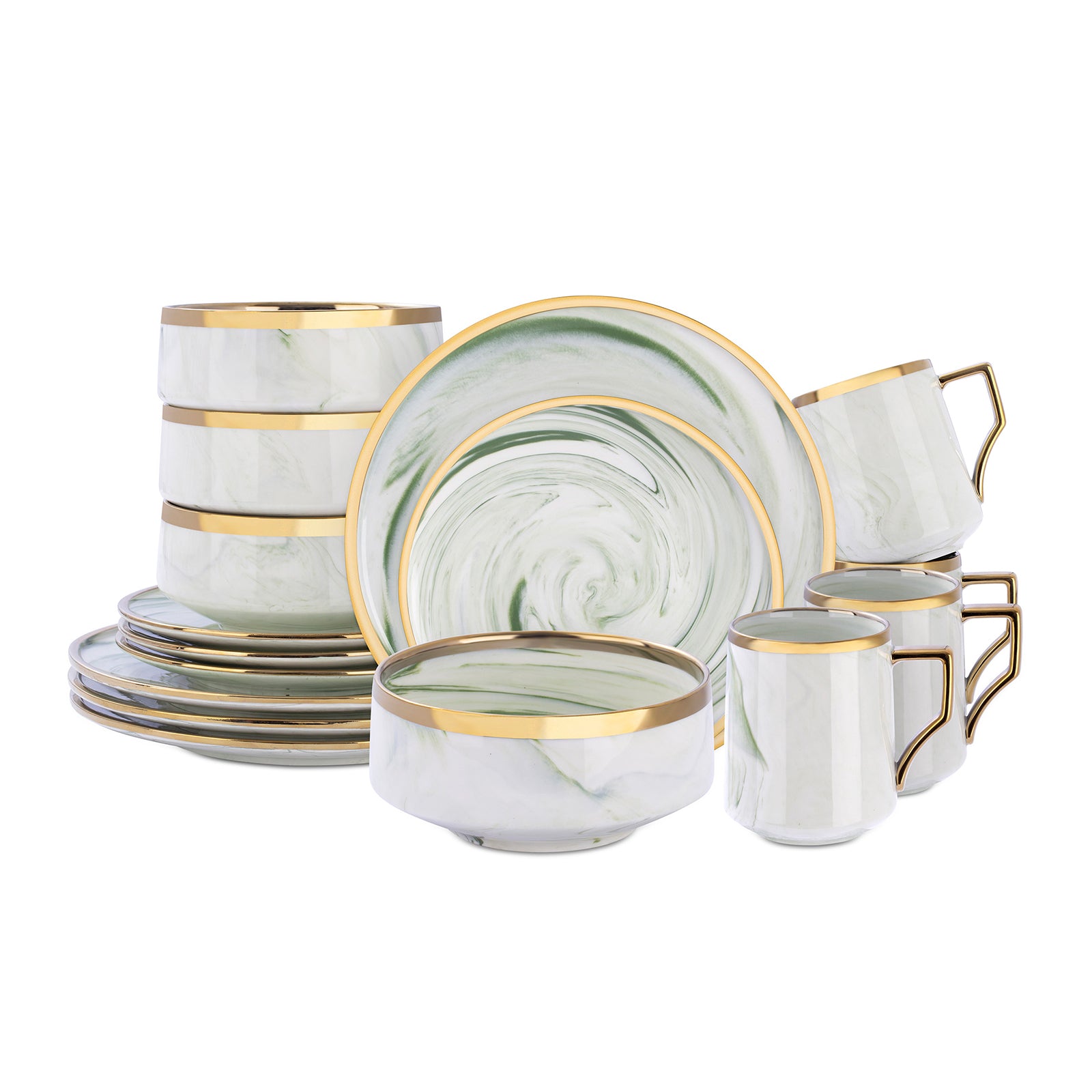 Artisan Marbled Fine China Dinnerware Set