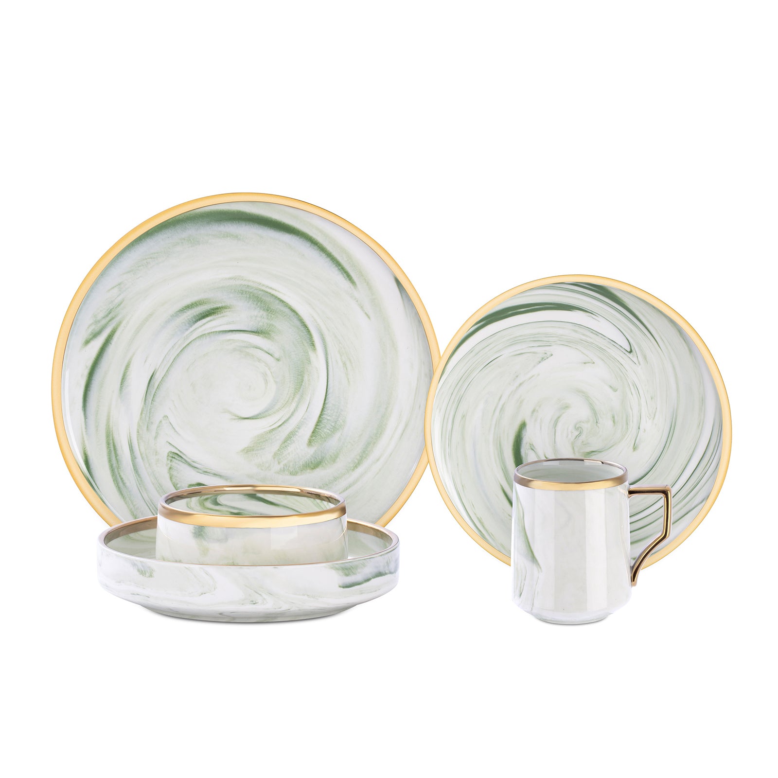 Artisan Marbled Fine China Dinnerware Set