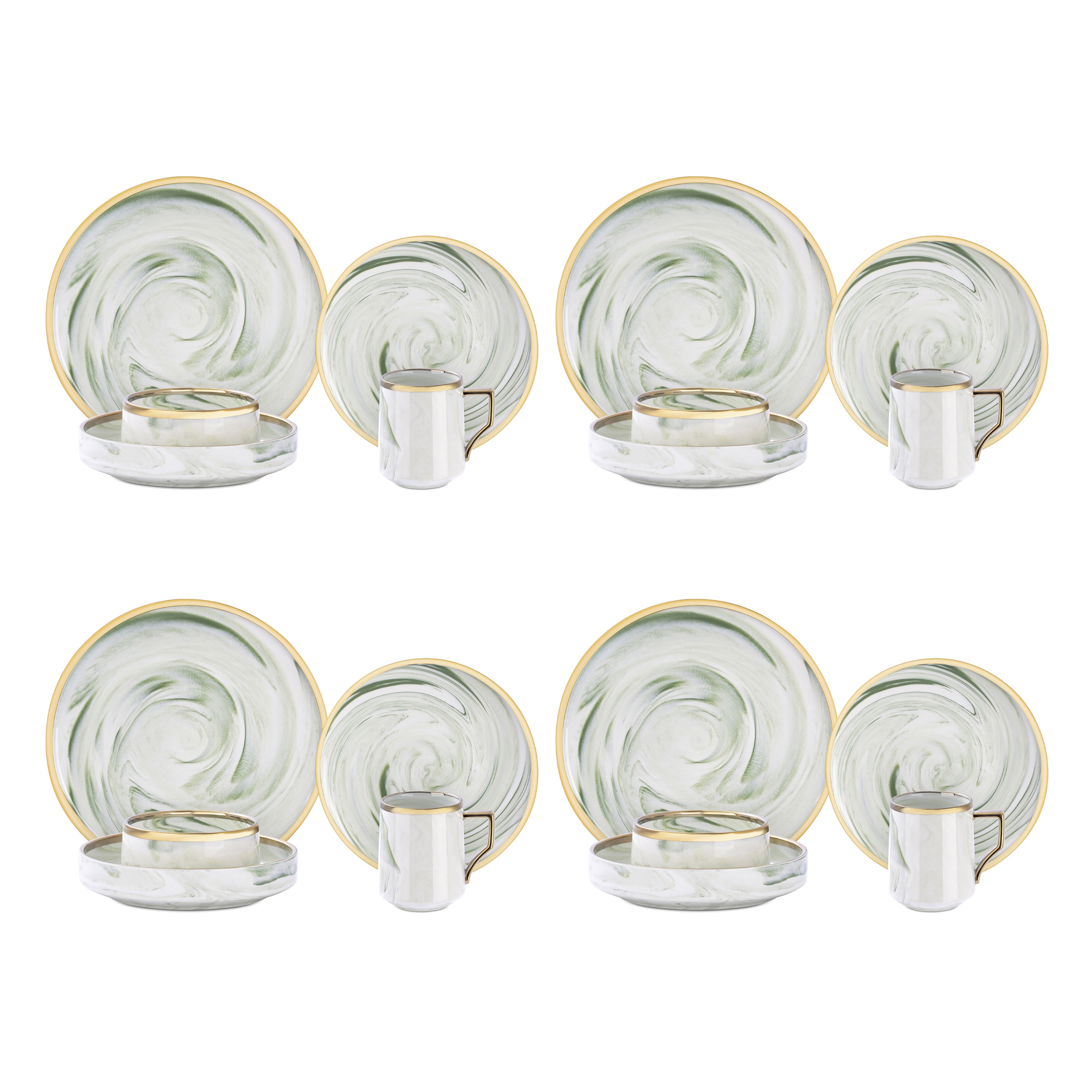 Artisan Marbled Fine China Dinnerware Set