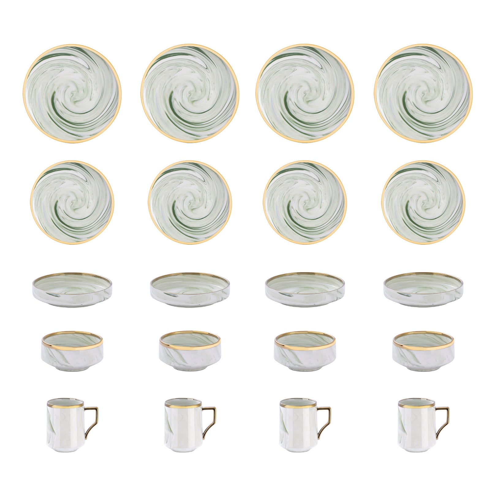 Artisan Marbled Fine China Dinnerware Set