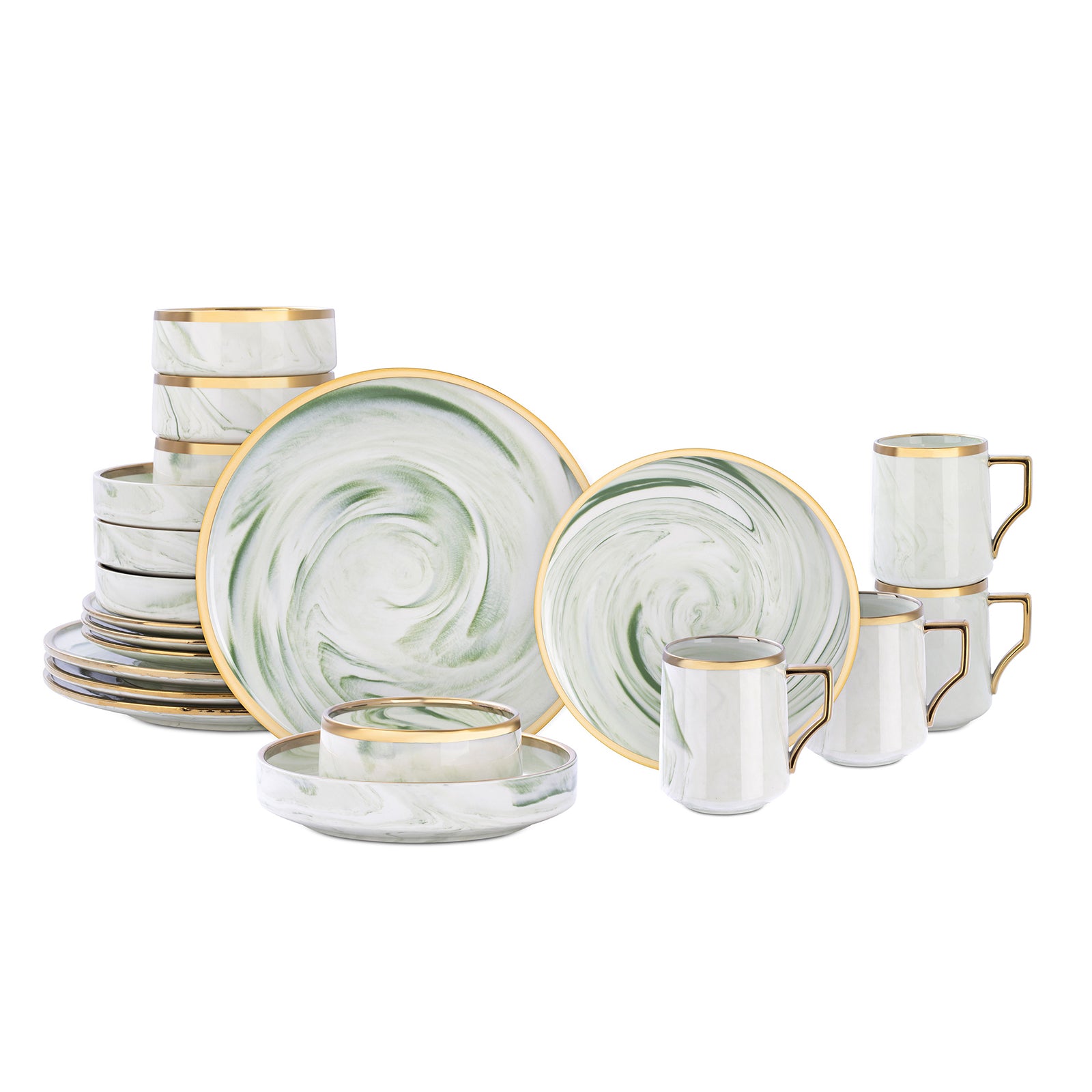 Artisan Marbled Fine China Dinnerware Set