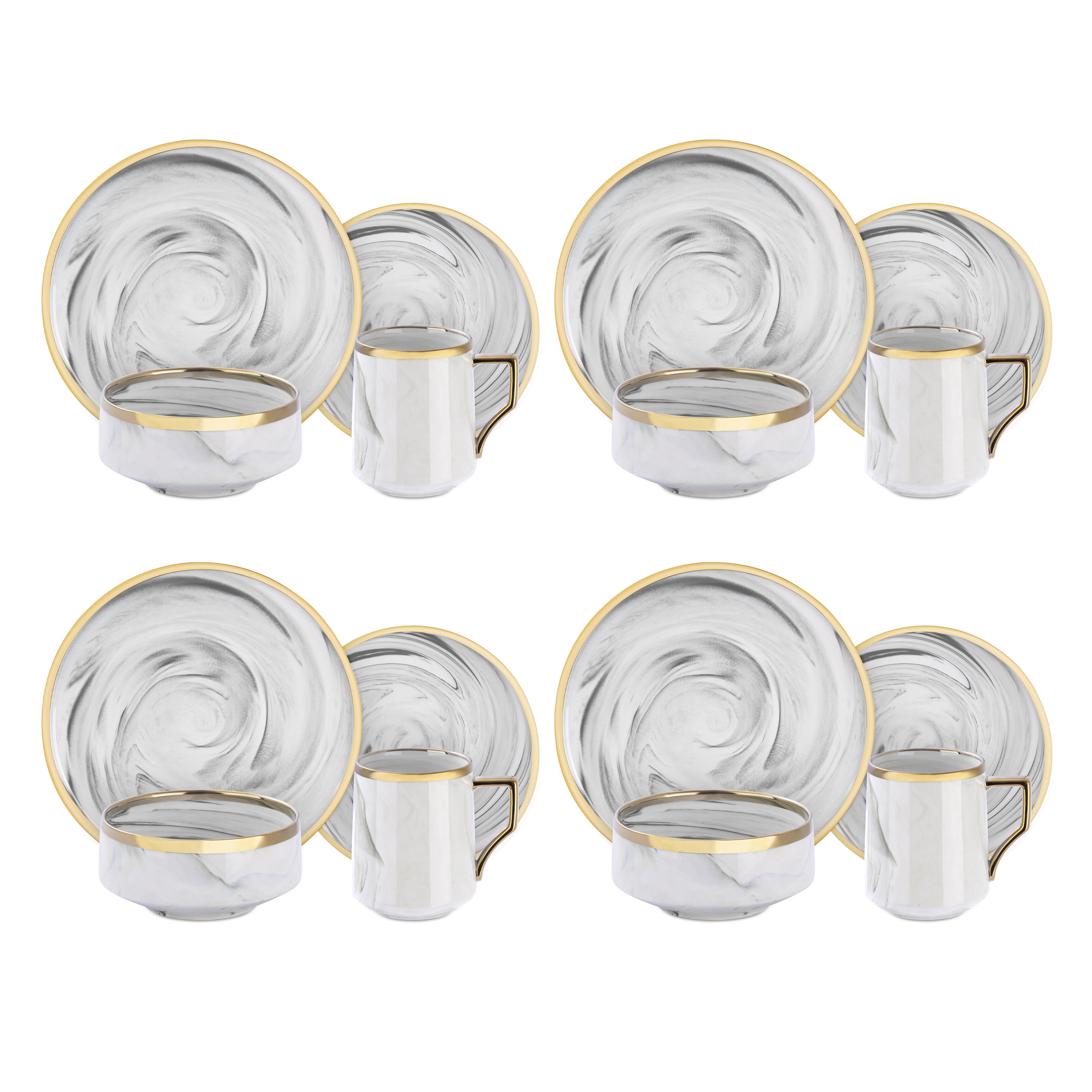 Artisan Marbled Fine China Dinnerware Set