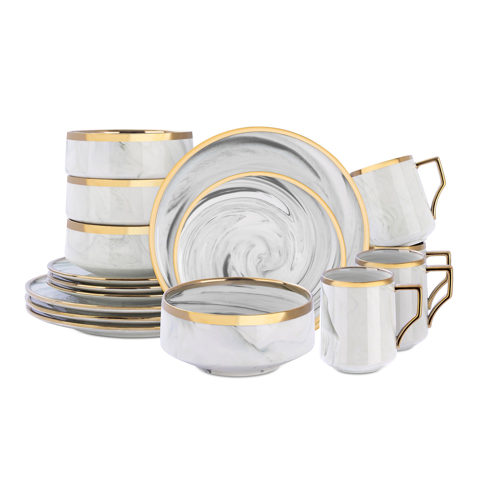 Artisan Marbled Fine China Dinnerware Set