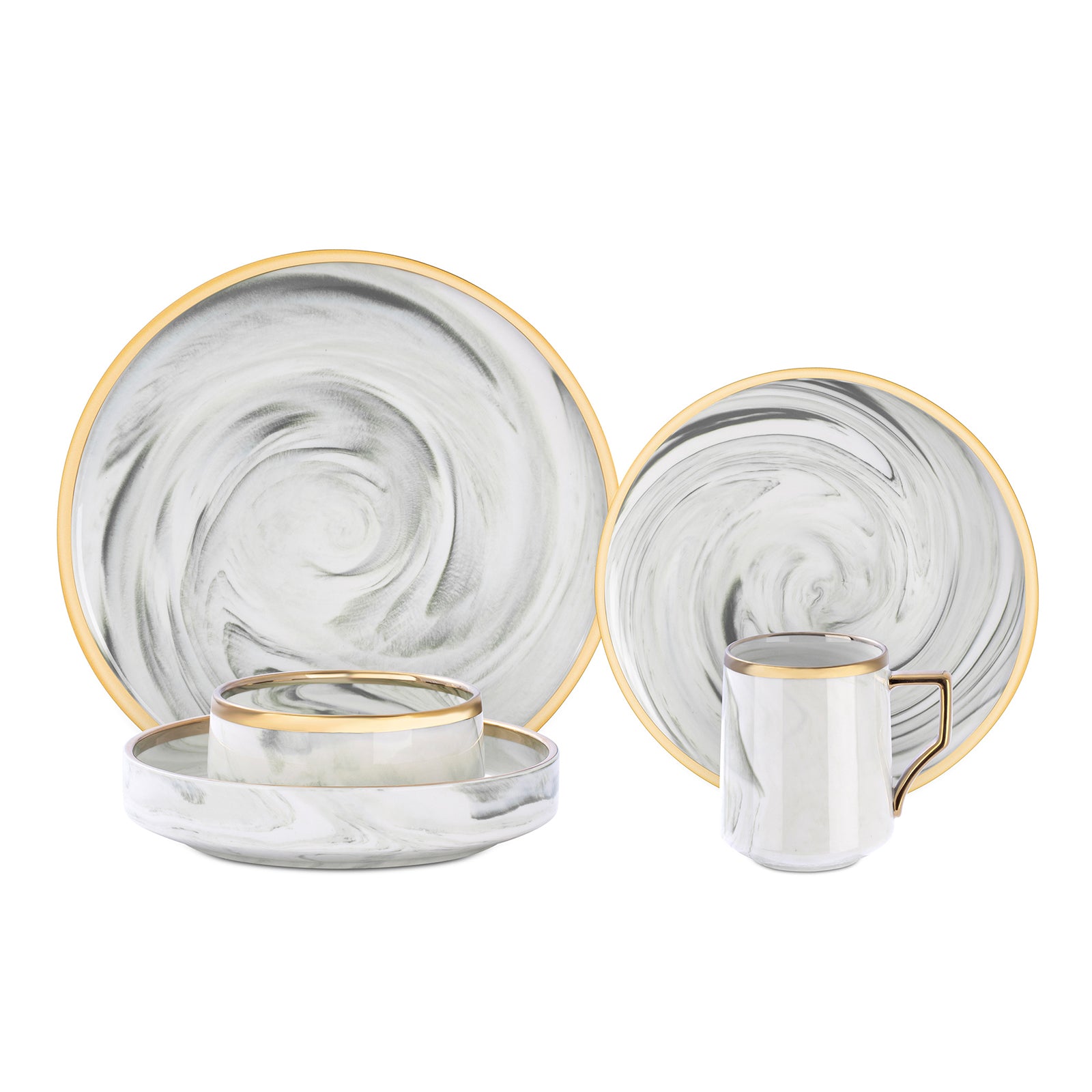 Artisan Marbled Fine China Dinnerware Set