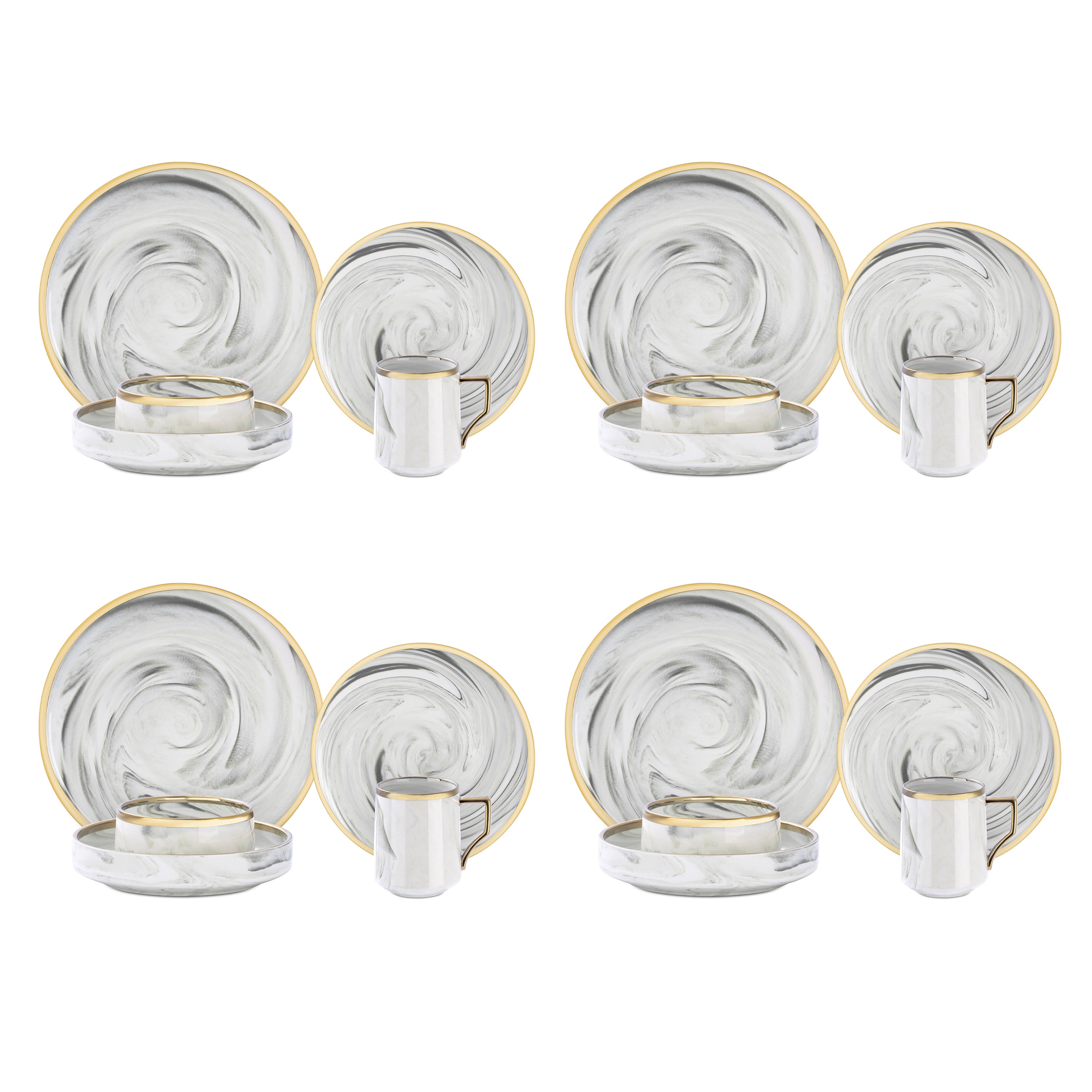 Artisan Marbled Fine China Dinnerware Set