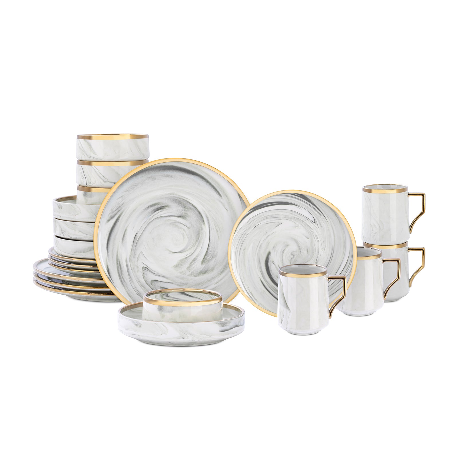 Artisan Marbled Fine China Dinnerware Set