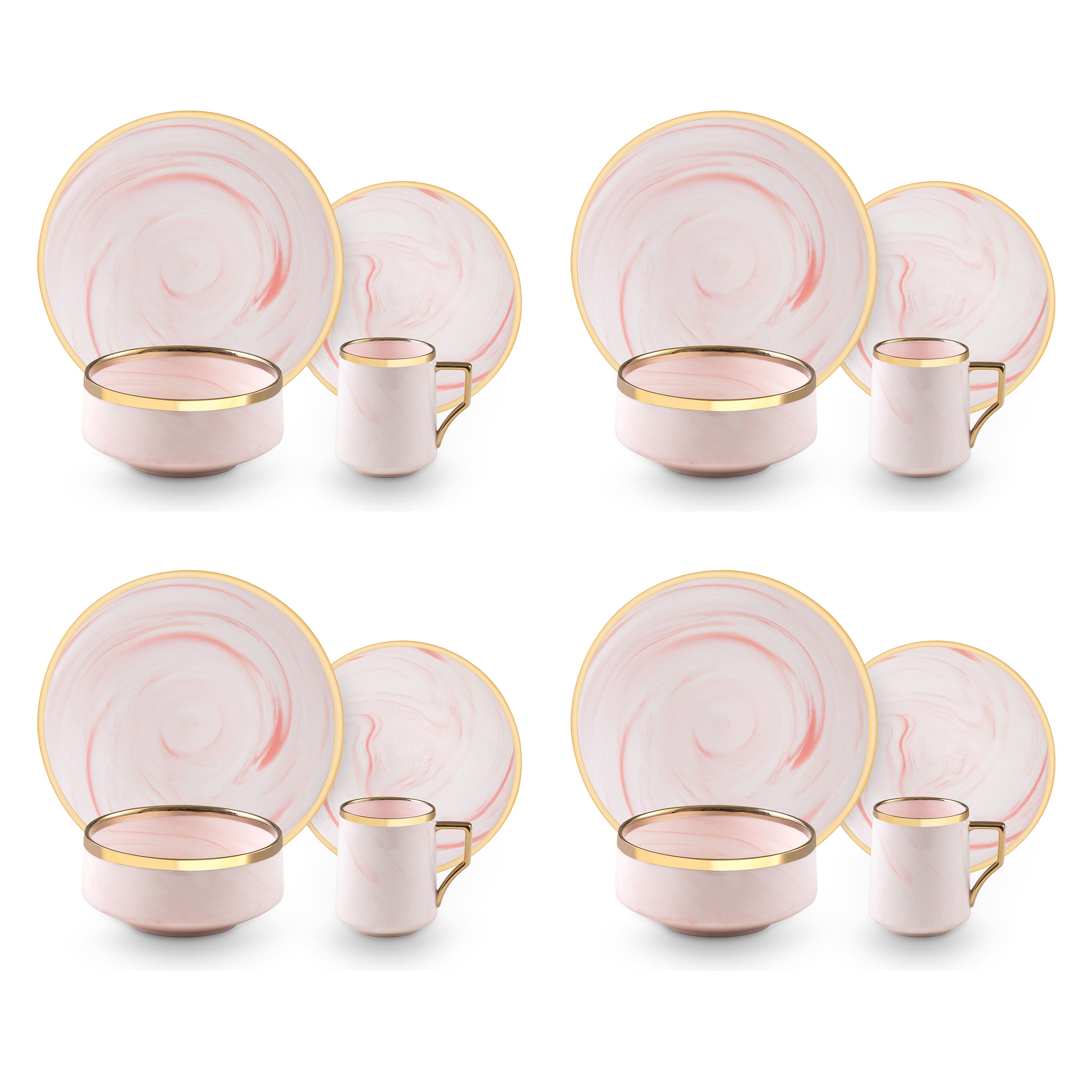 Artisan Marbled Fine China Dinnerware Set