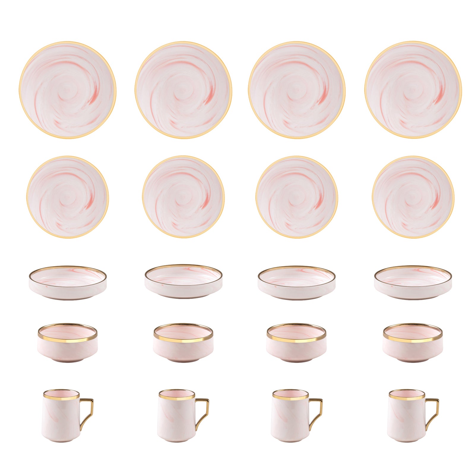 Artisan Marbled Fine China Dinnerware Set