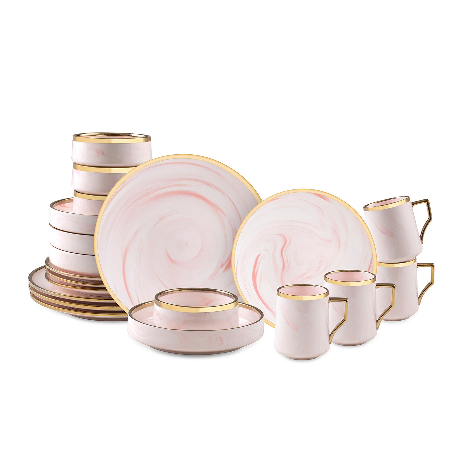 Artisan Marbled Fine China Dinnerware Set