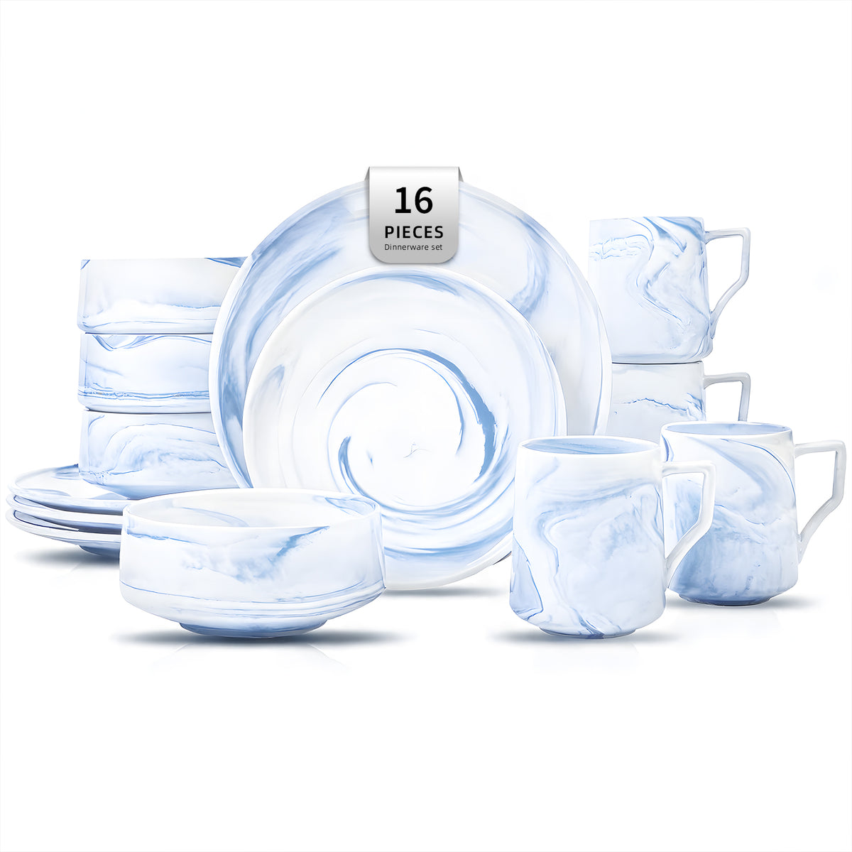Artisan Marbled Fine China Dinnerware Set