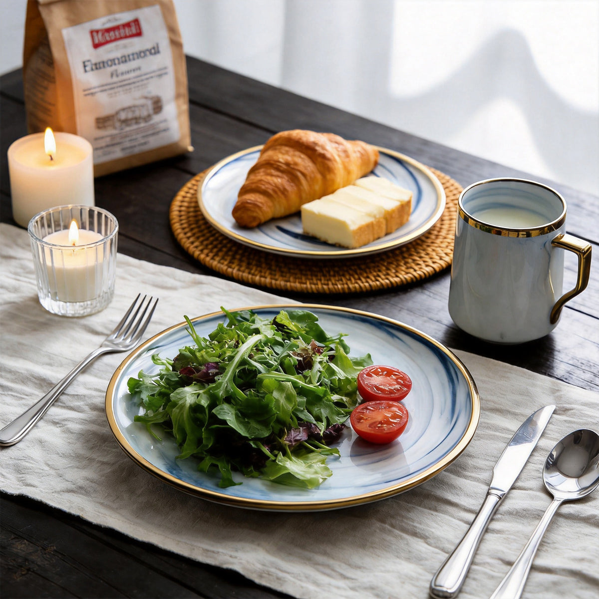 Artisan Marbled Fine China Dinnerware Set