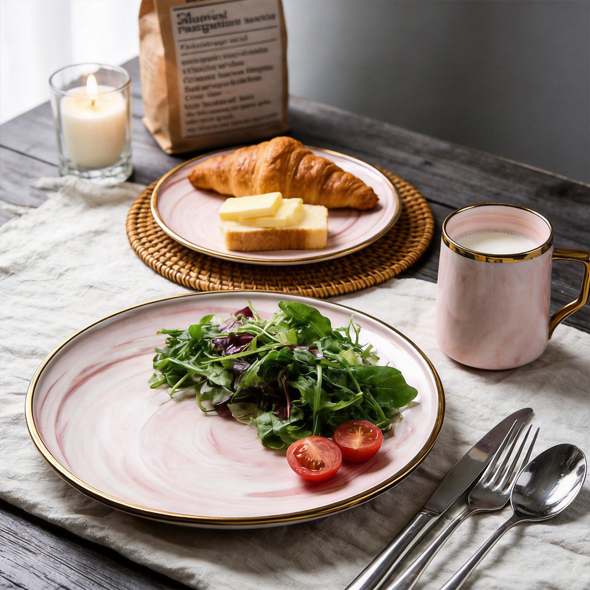 Artisan Marbled Fine China Dinnerware Set