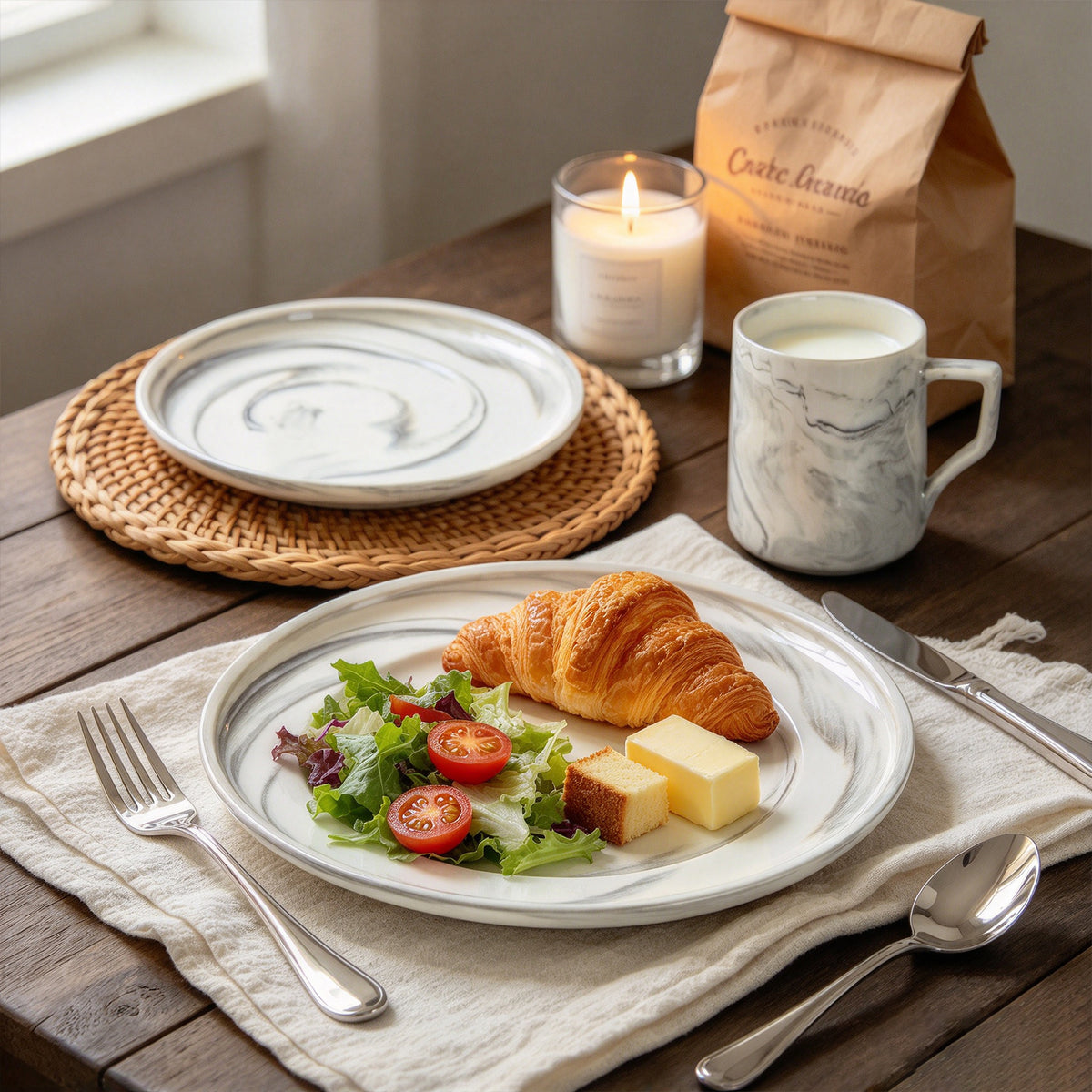 Artisan Marbled Fine China Dinnerware Set