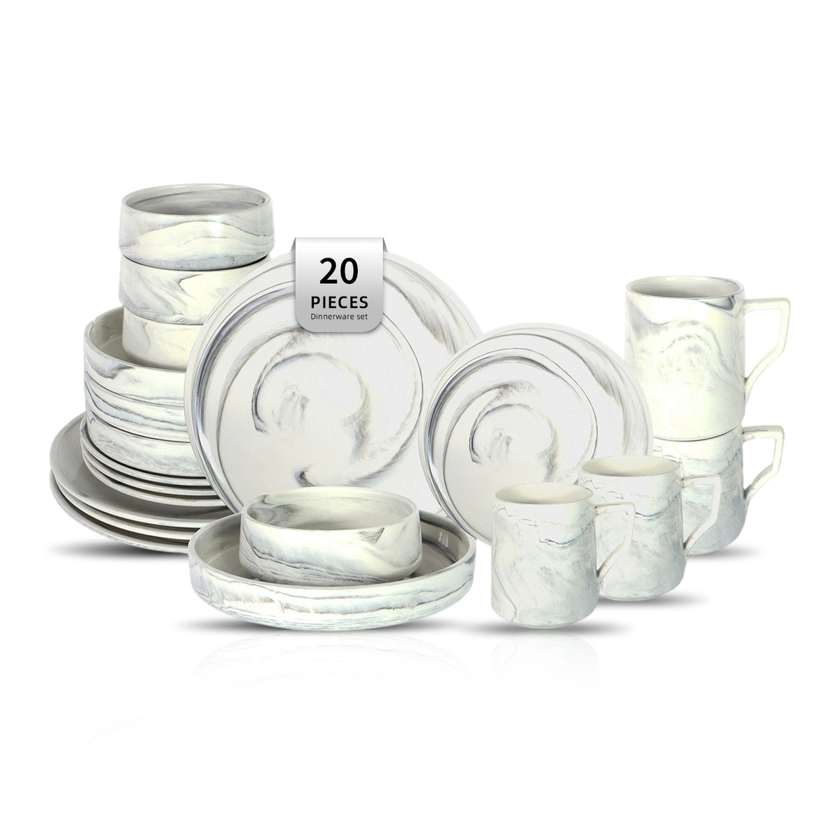 Artisan Marbled Fine China Dinnerware Set