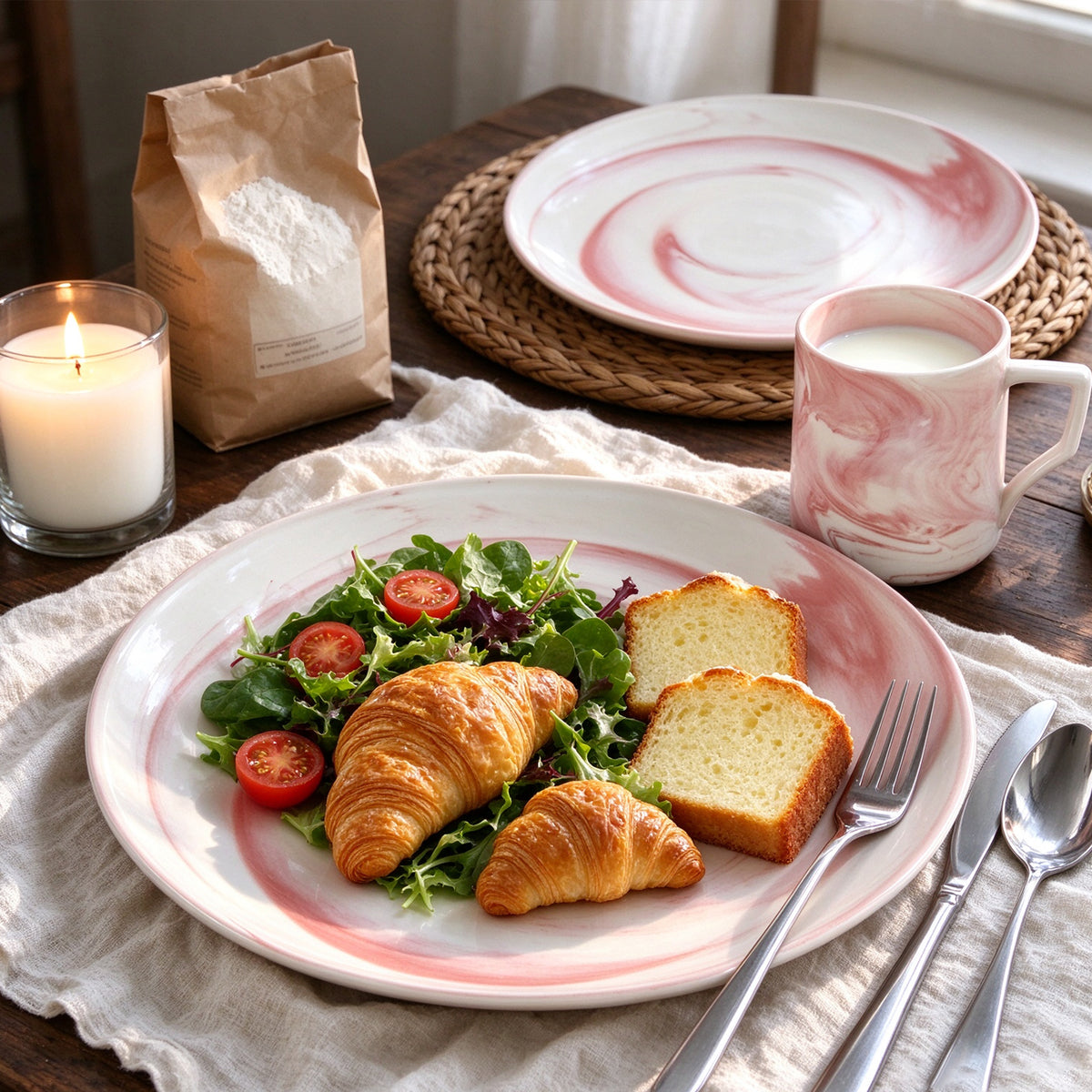 Artisan Marbled Fine China Dinnerware Set