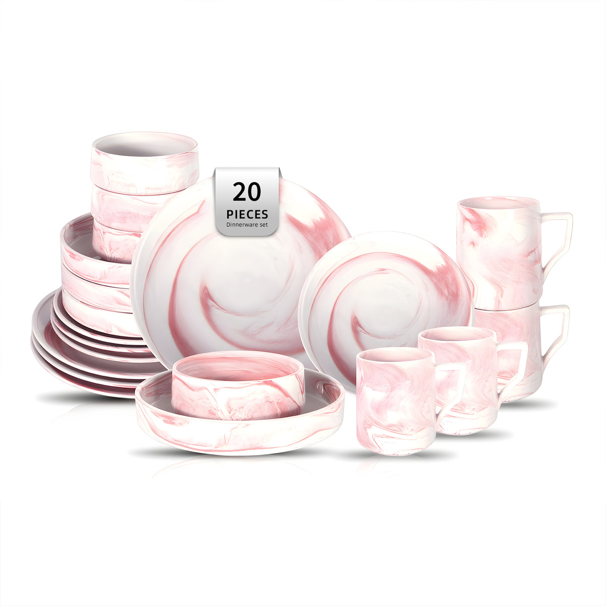 Artisan Marbled Fine China Dinnerware Set