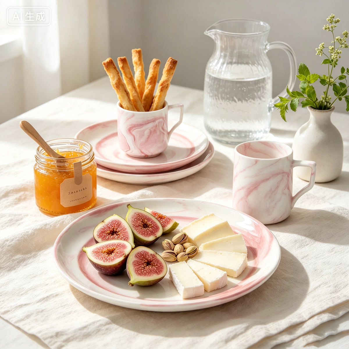 Artisan Marbled Fine China Dinnerware Set