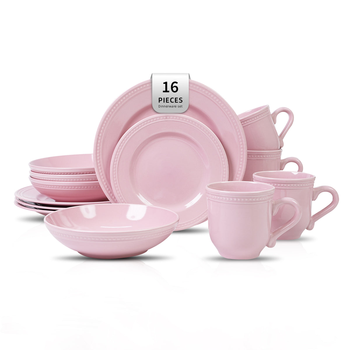 Embossed Pearl Dots Stoneware Dinnerware Set