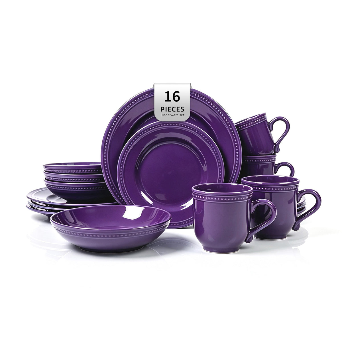 Embossed Pearl Dots Stoneware Dinnerware Set