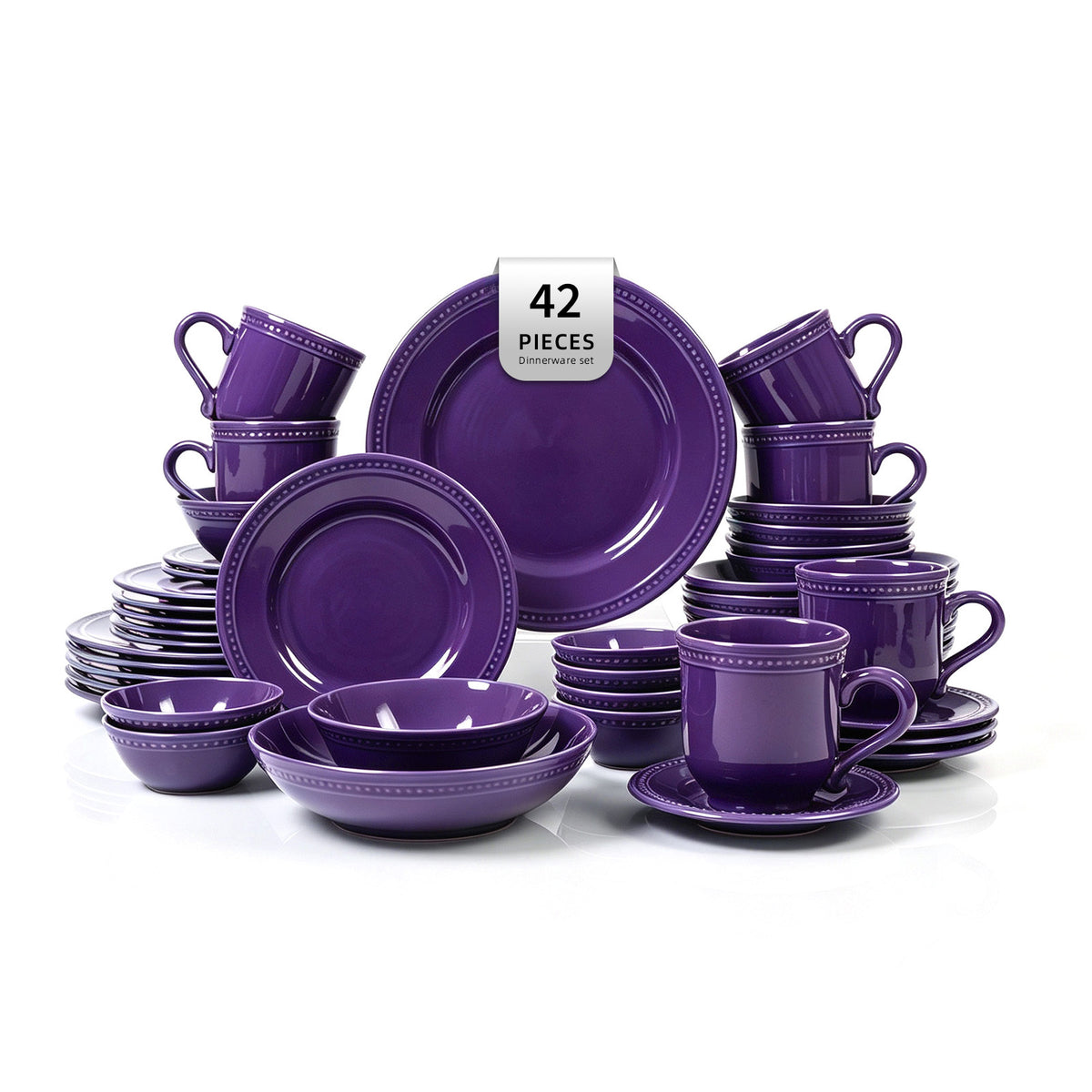 Embossed Pearl Dots Stoneware Dinnerware Set
