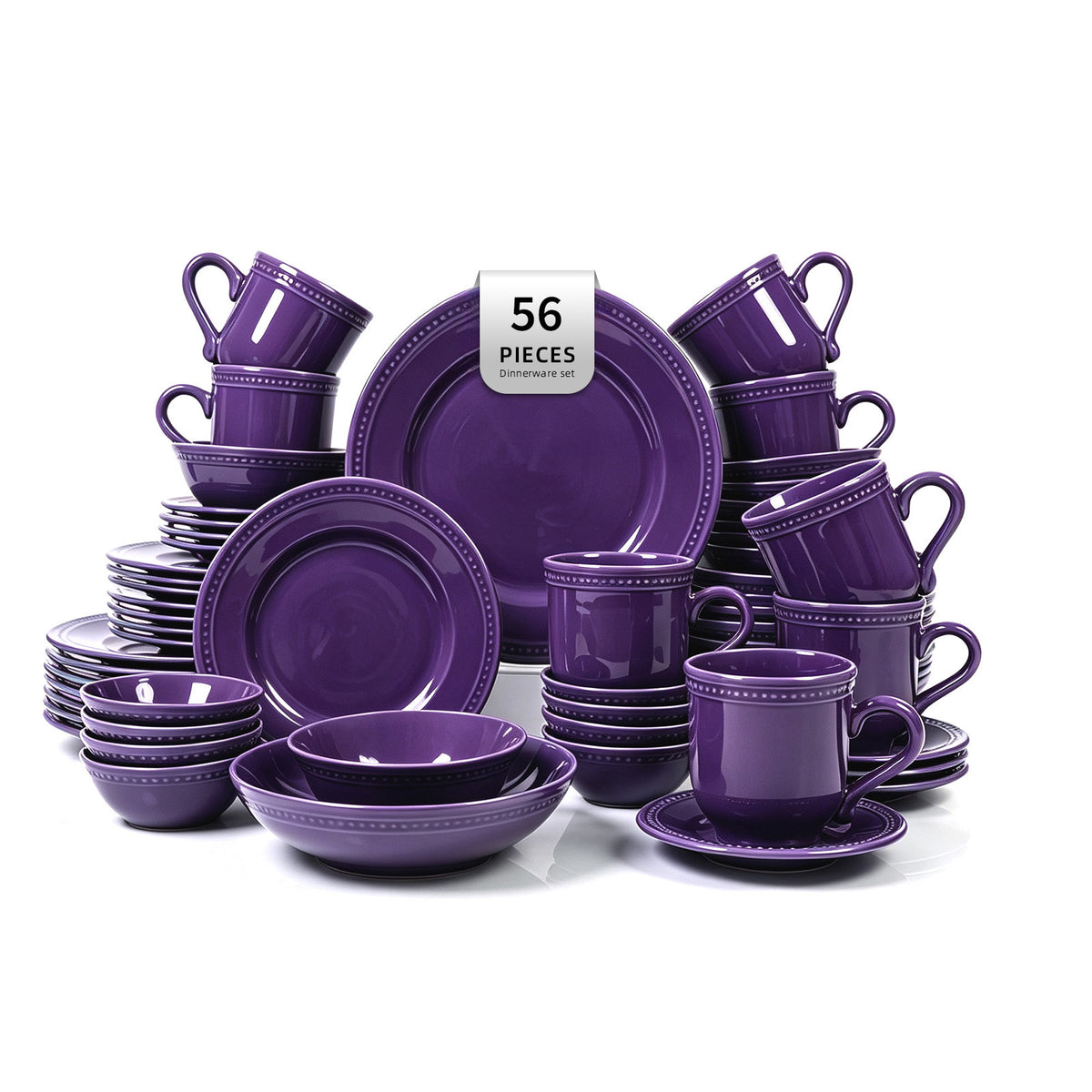 Embossed Pearl Dots Stoneware Dinnerware Set