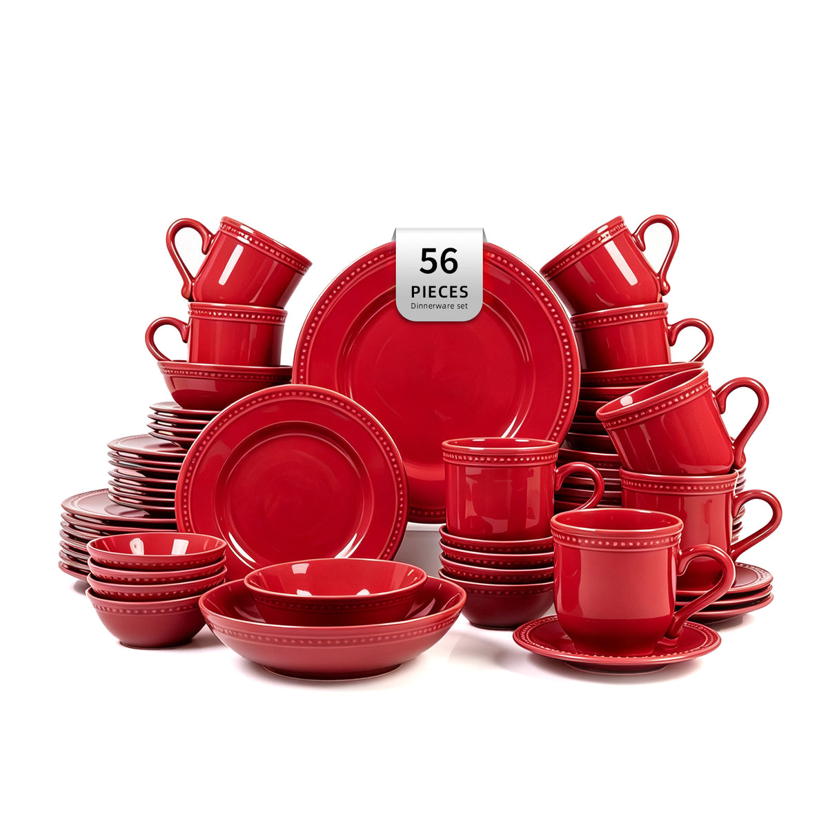 Embossed Pearl Dots Stoneware Dinnerware Set