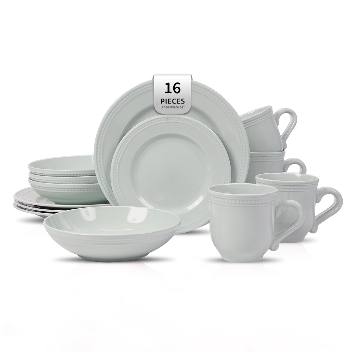 Embossed Pearl Dots Stoneware Dinnerware Set