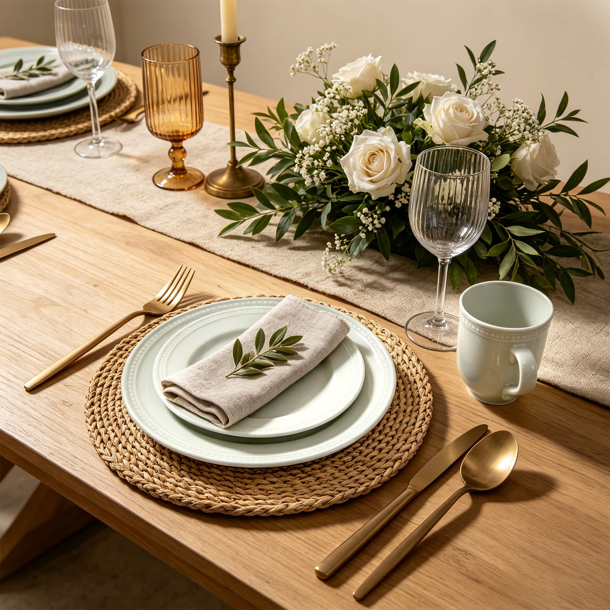 Embossed Pearl Dots Stoneware Dinnerware Set