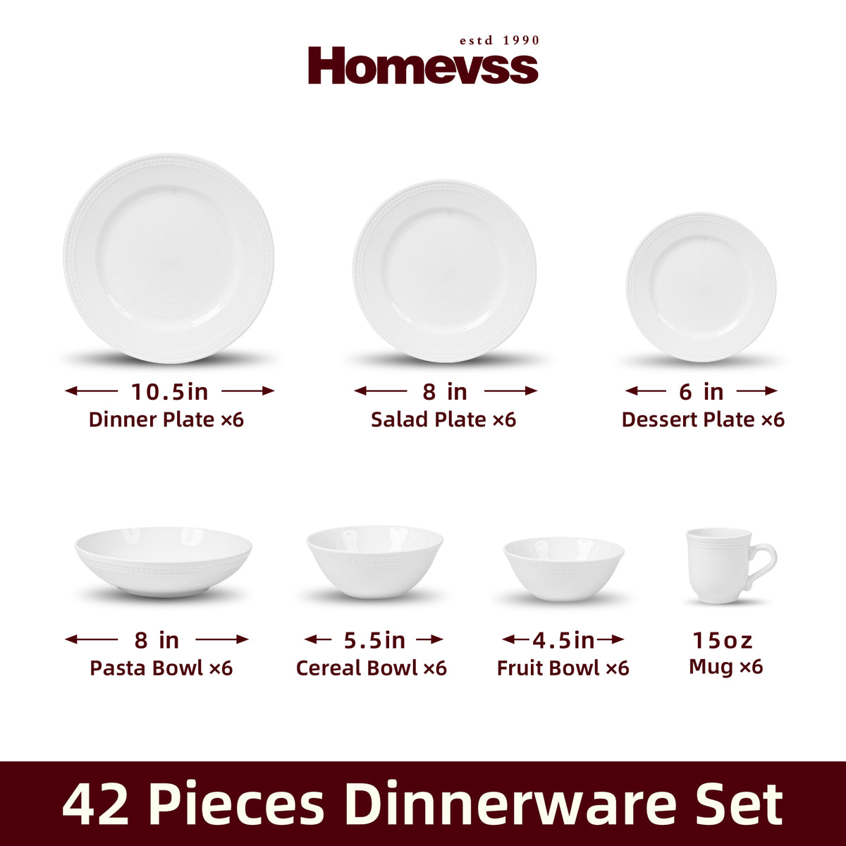 Embossed Pearl Dots Stoneware Dinnerware Set